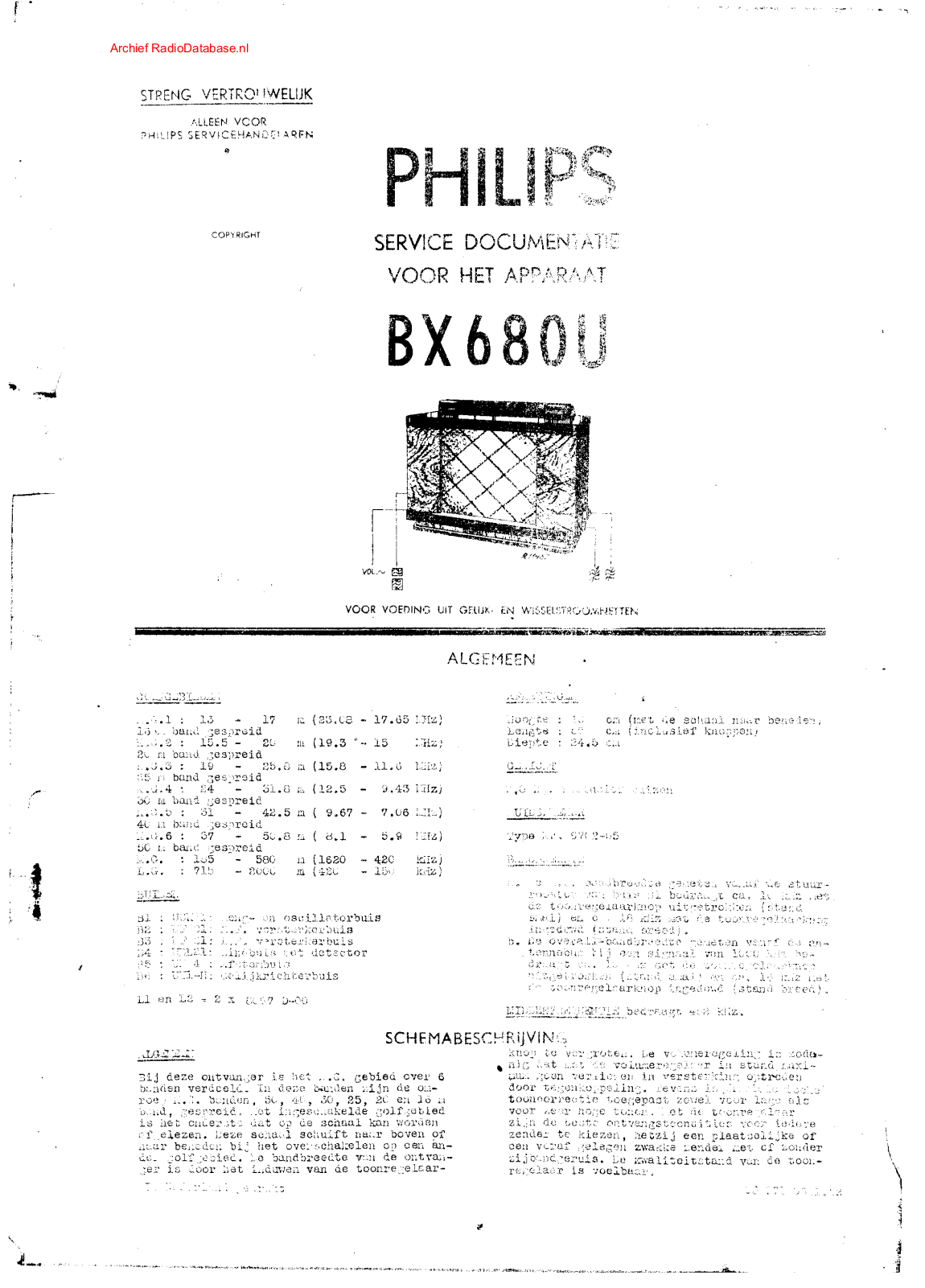 Philips BX680U Schematic