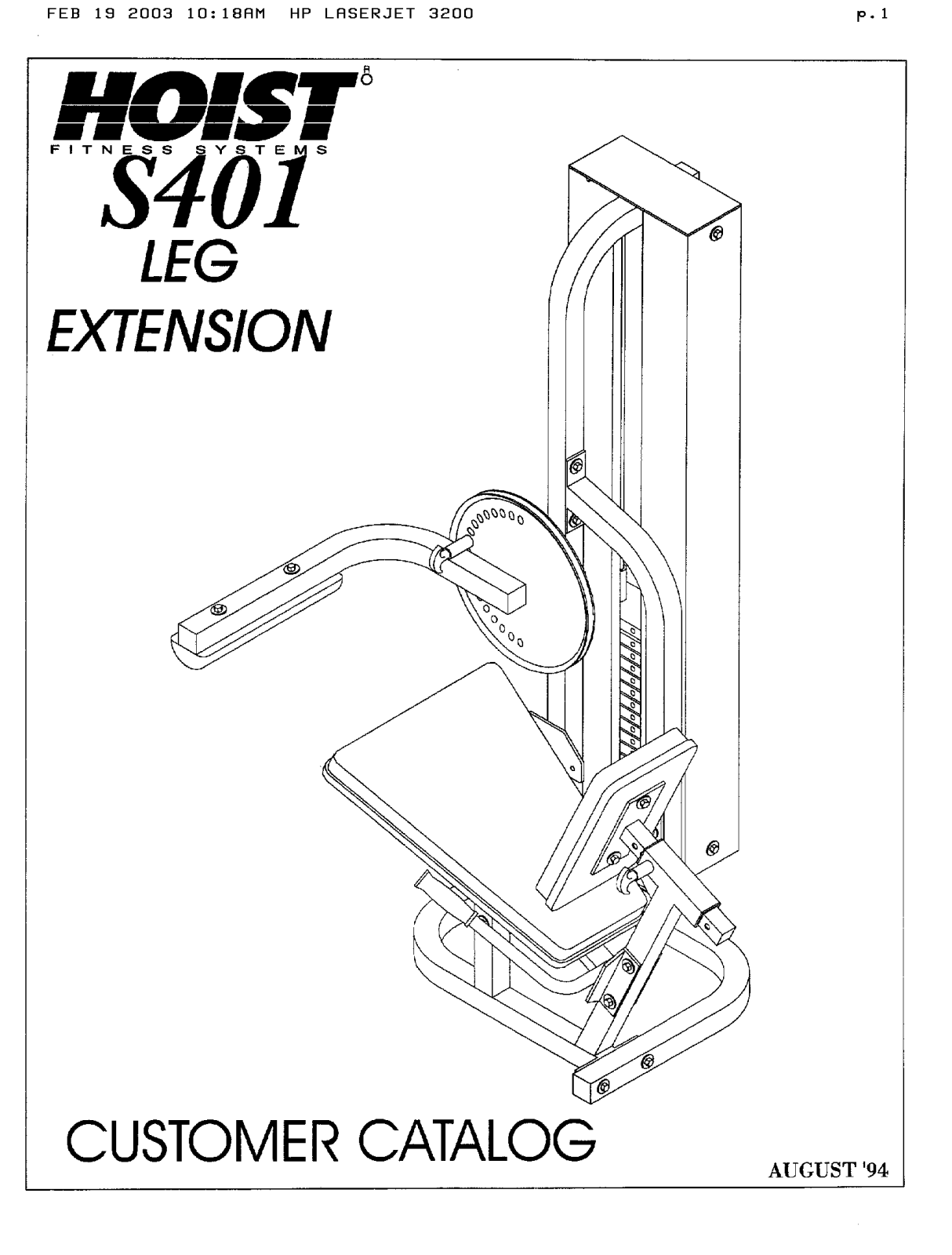 Hoist Fitness S401 User Manual