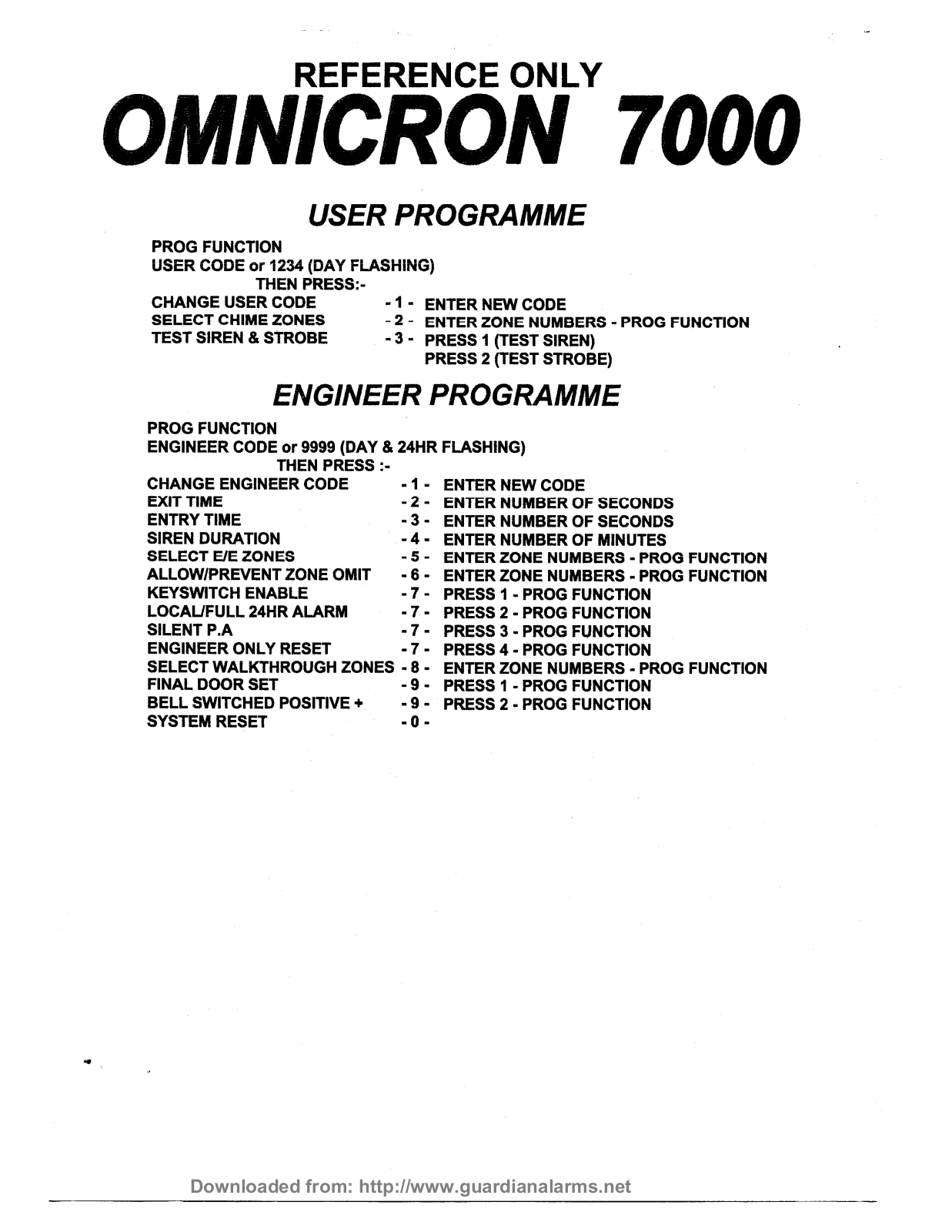 A1 security OMNICRO 7000 QUICK START GUIDE