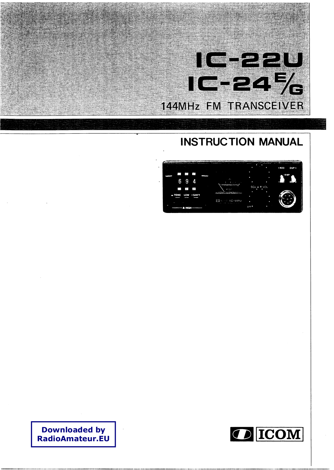 Icom IC22UIC24E-G User Manual