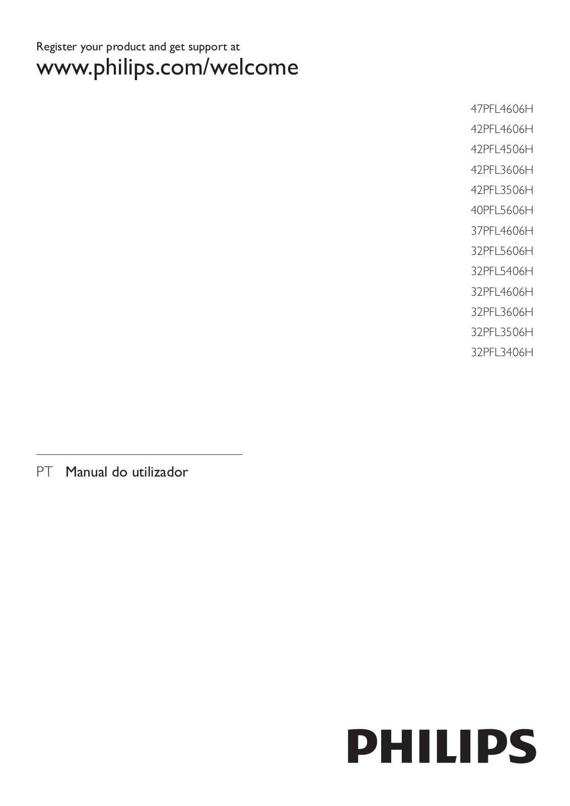 Philips 47PFL4606H, 42PFL4606H, 42PFL4506H, 42PFL3606H, 42PFL3506H User Manual