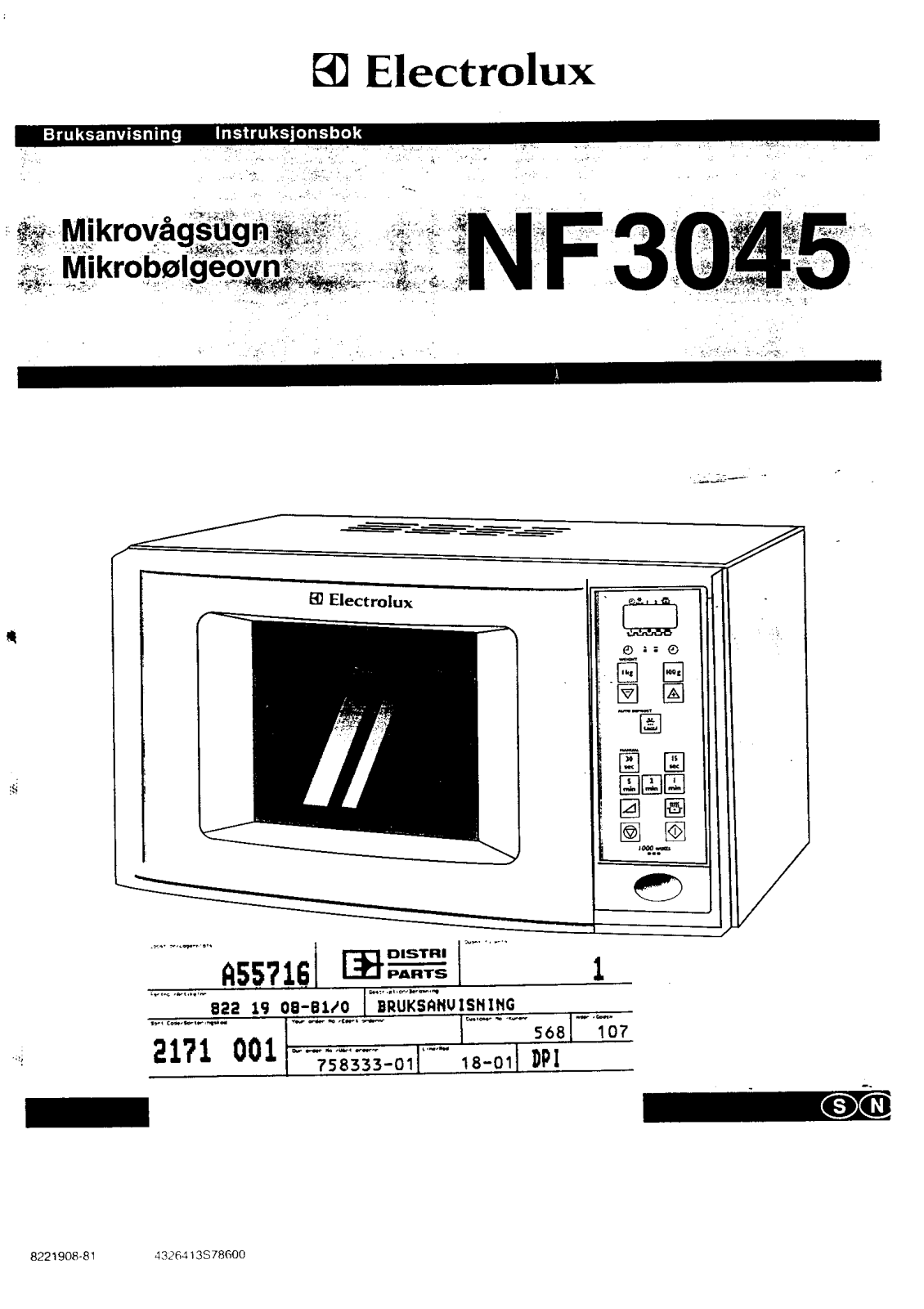 AEG NF3065, NF3045, NF3040 Manual