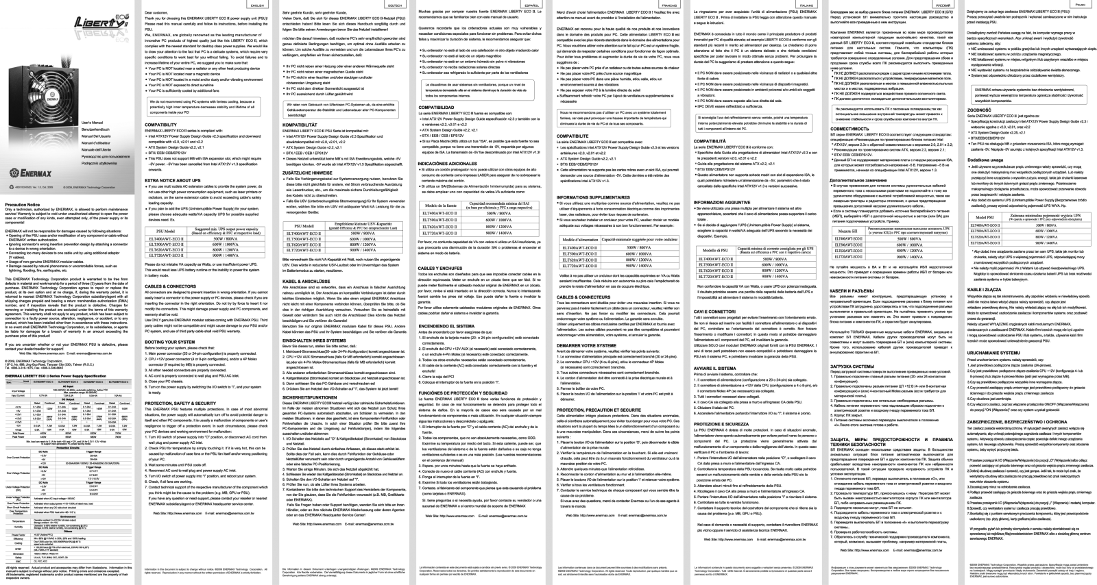 Enermax LIBERTYECO II User Manual