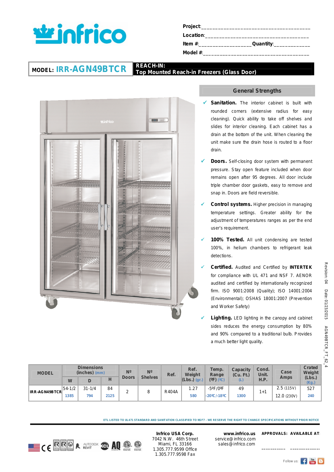 Infrico IRR-AGN49BTCR User Manual