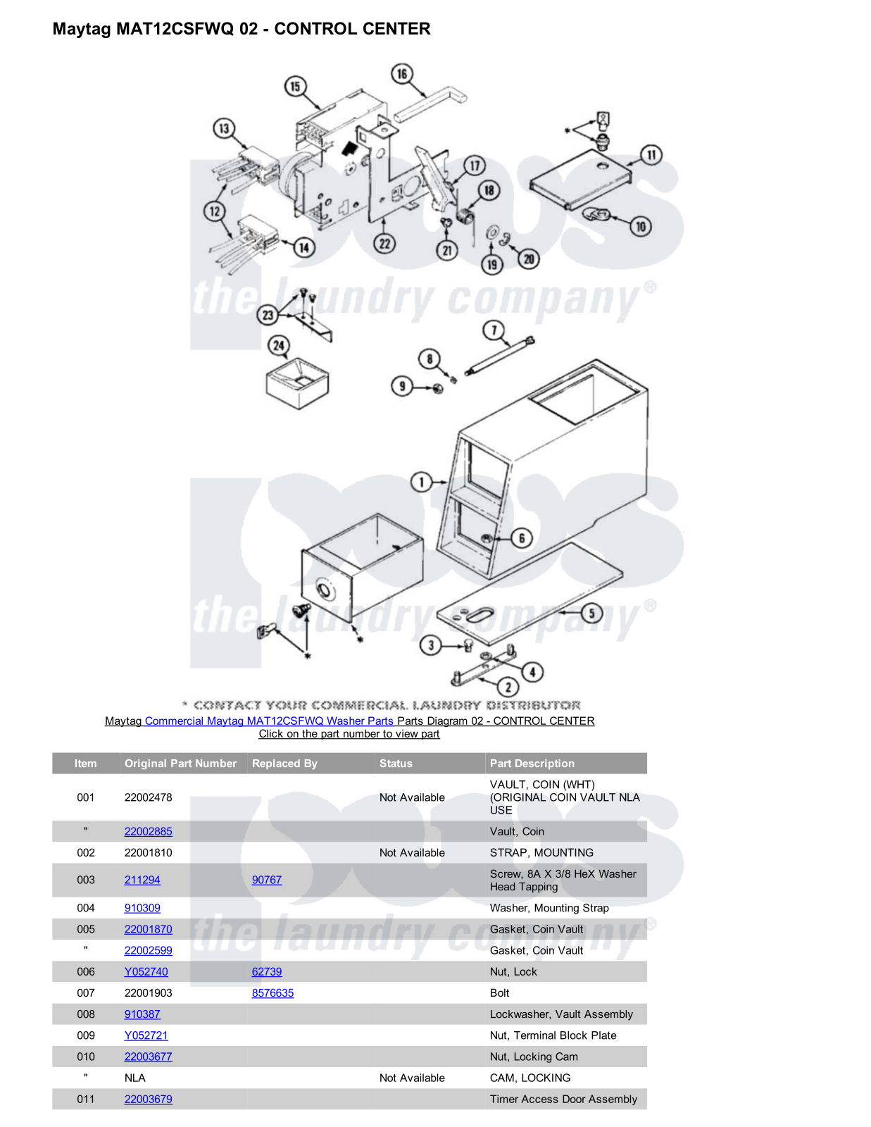 Maytag MAT12CSFWQ Parts Diagram