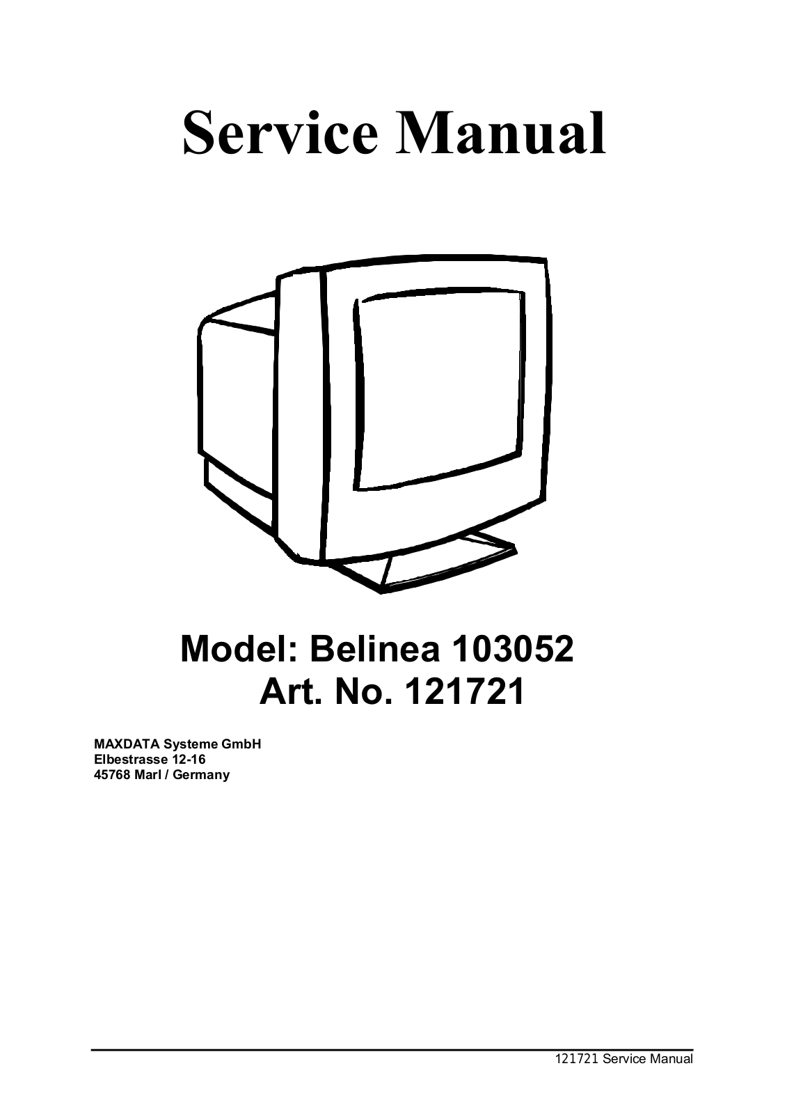 BELINEA 103052 Service Manual