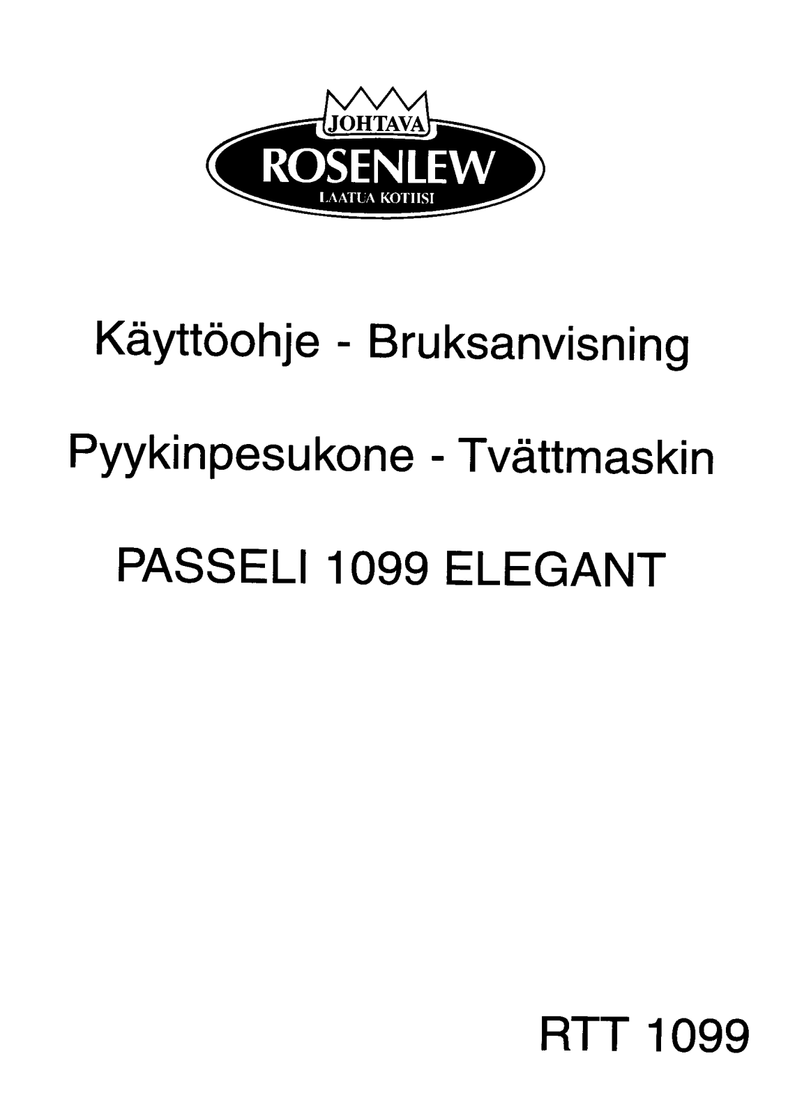 Rosenlew RTT1099 User Manual