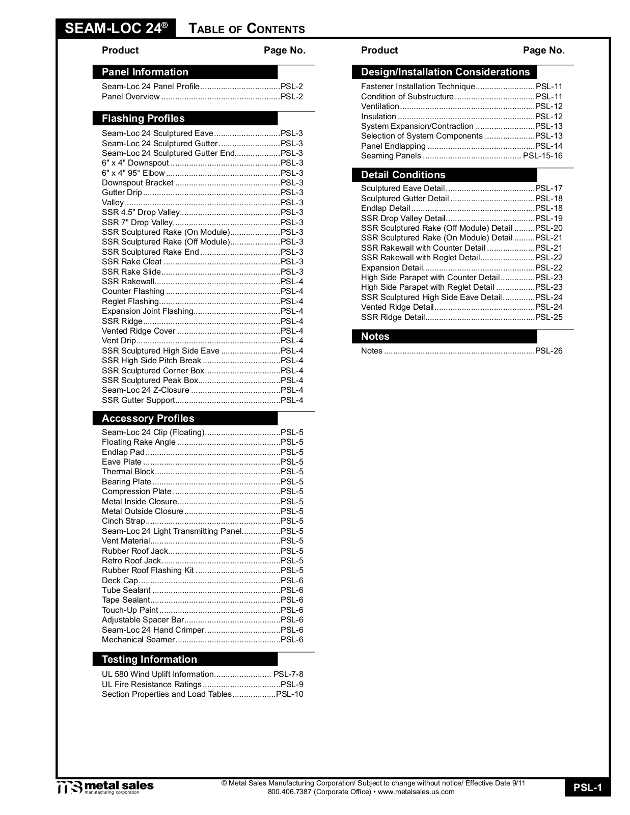 Metal Sales Seam-Loc 24 User Manual