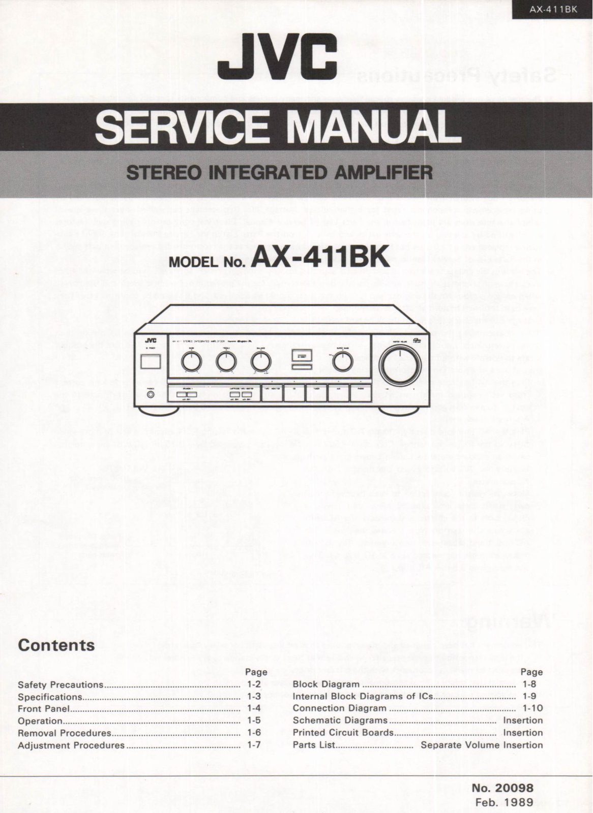 Jvc A-X411BK Service Manual