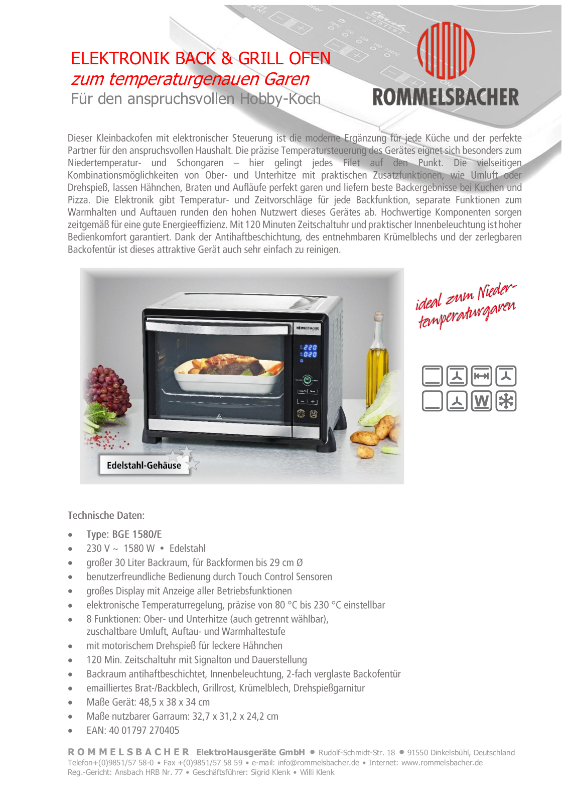 Rommelsbacher BGE 1580-E User Manual