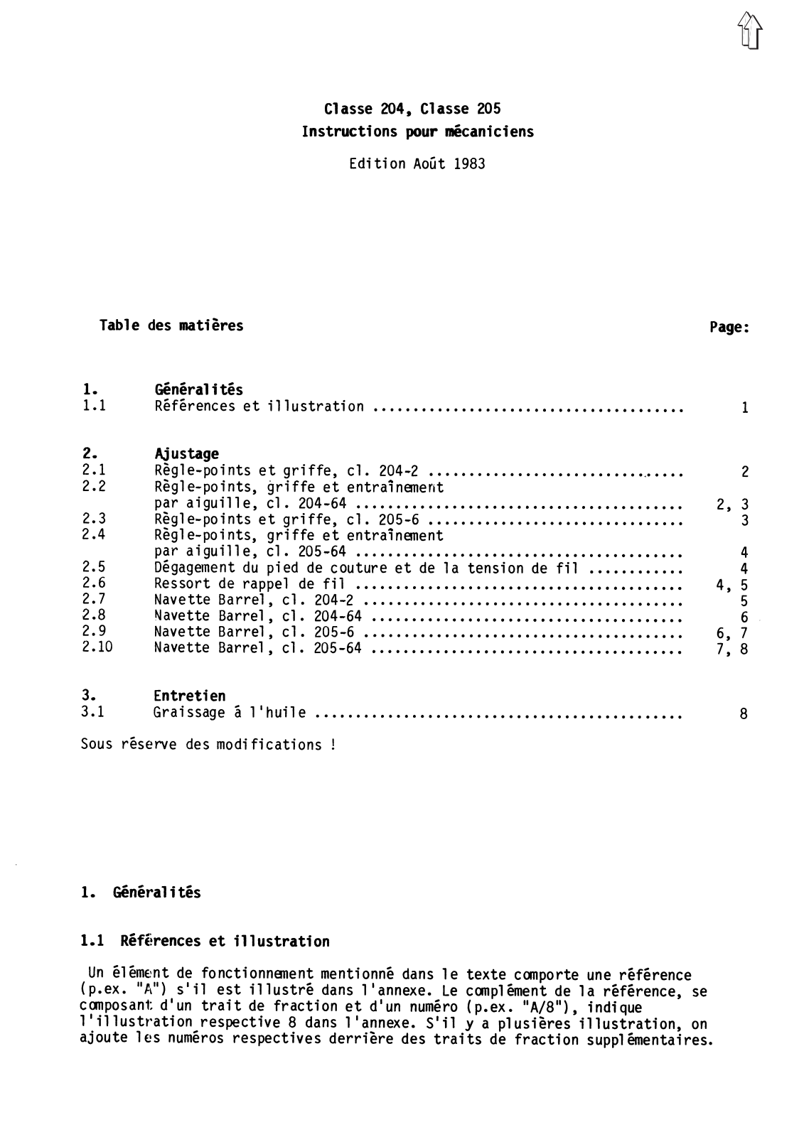 Adler 205 Service Manual