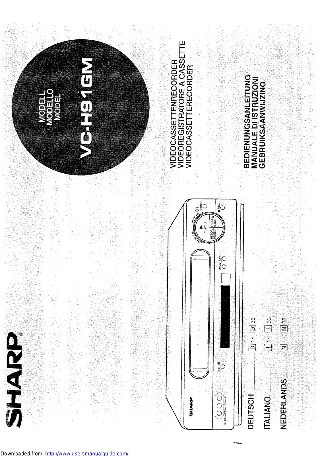 SHARP VC-H91GM User Manual