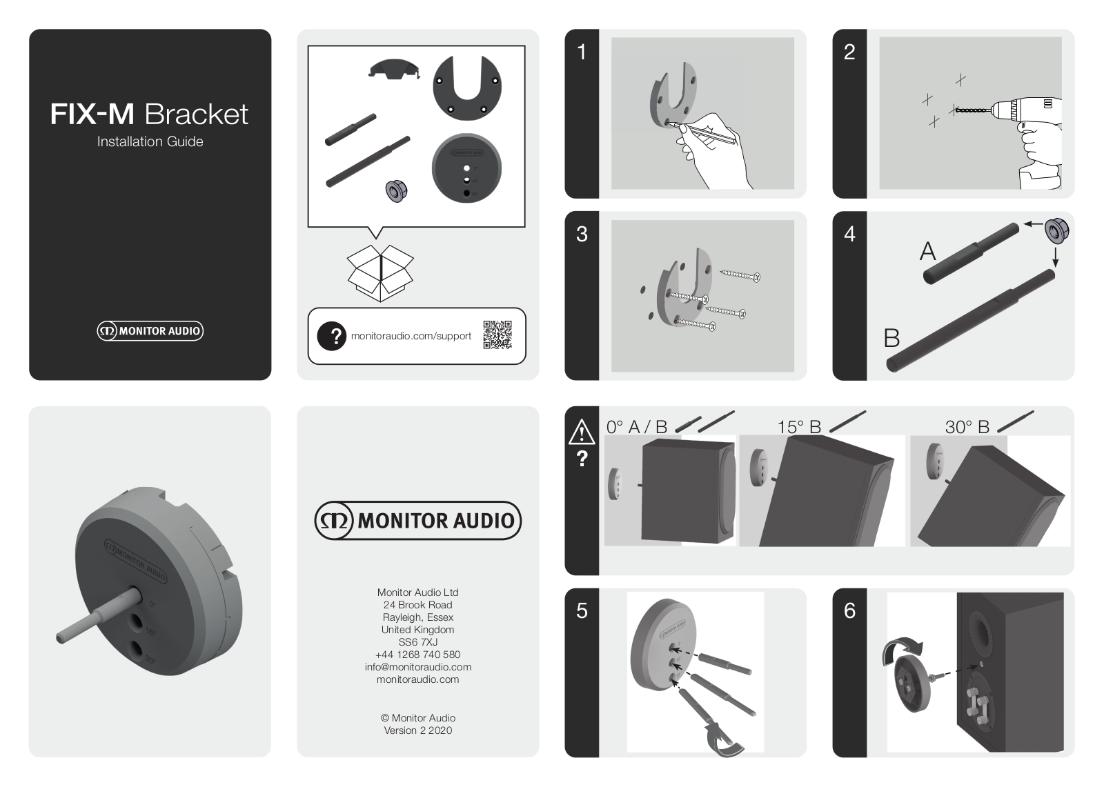 MONITOR AUDIO FIX-M Speaker Mount White, FIX-M Speaker Mount Black FIX-M Bracket Setup Guide.pdf