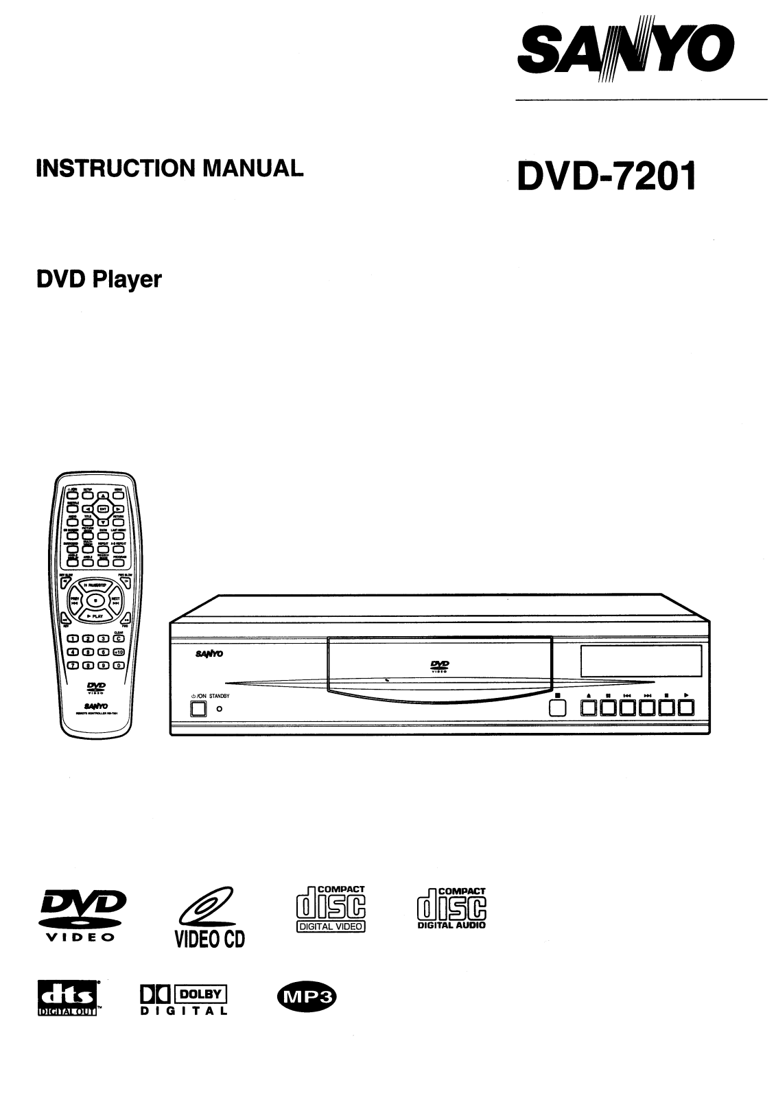 Sanyo DVD-7201 Instruction Manual