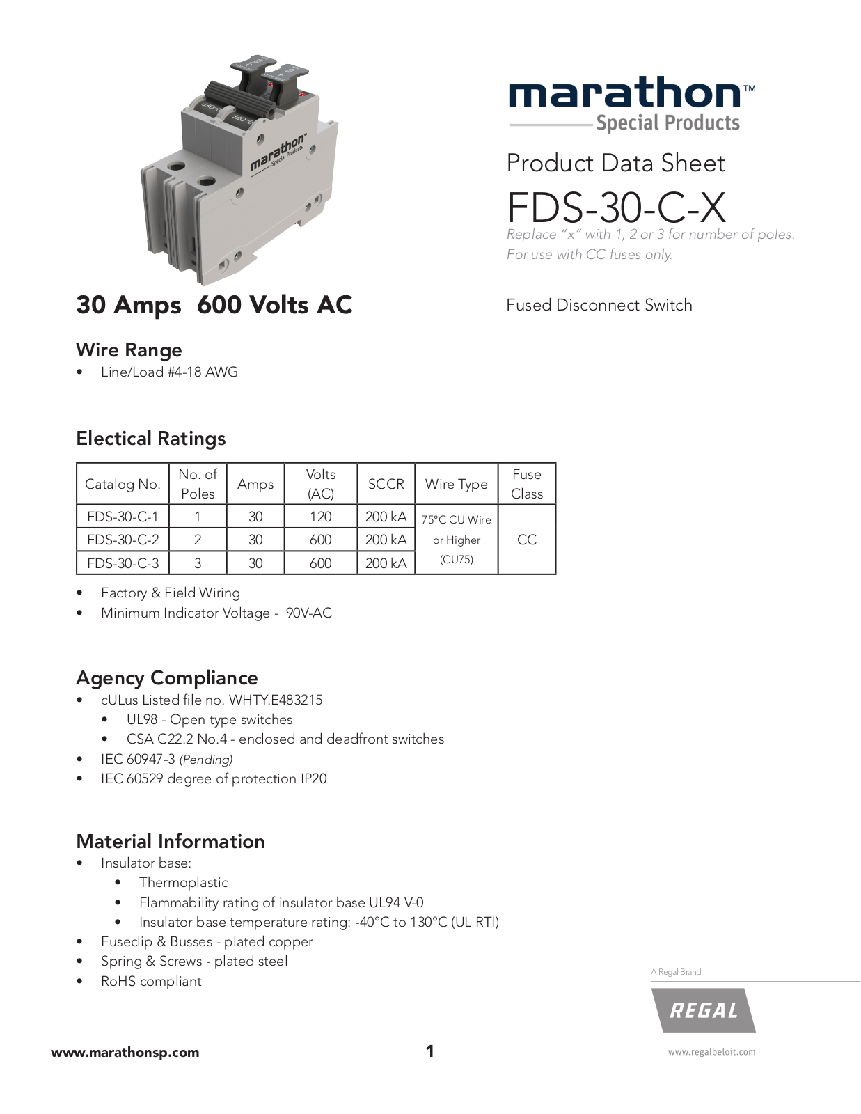 Marathon Special Products FDS-30-C-X Data Sheet