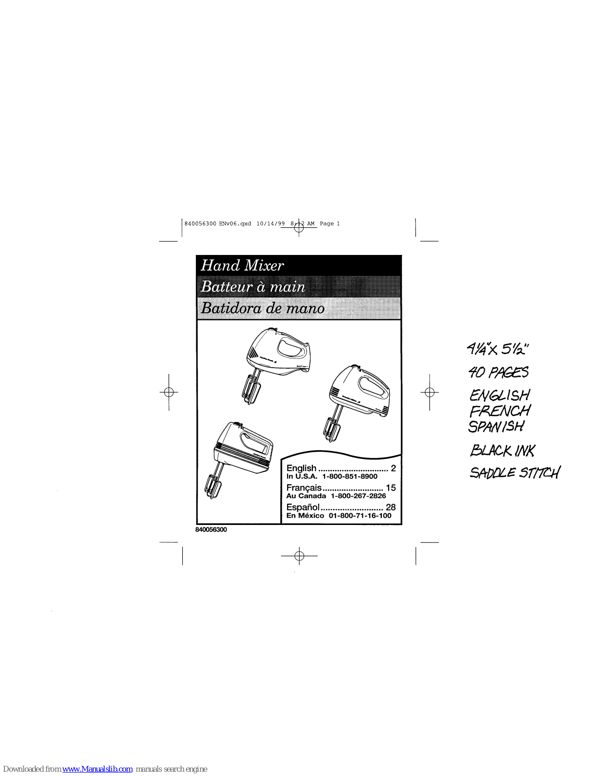 HAMILTON BEACH 62510, 62520, 62530 User Manual