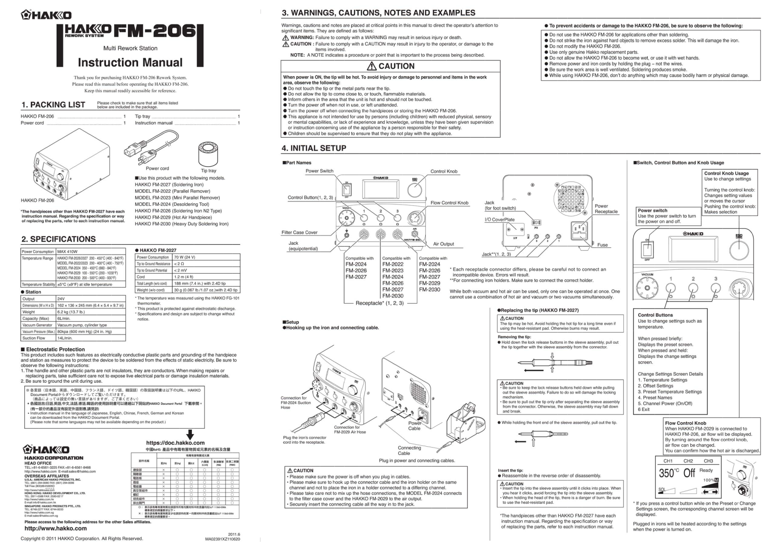 Hakko FM-206 User Manual