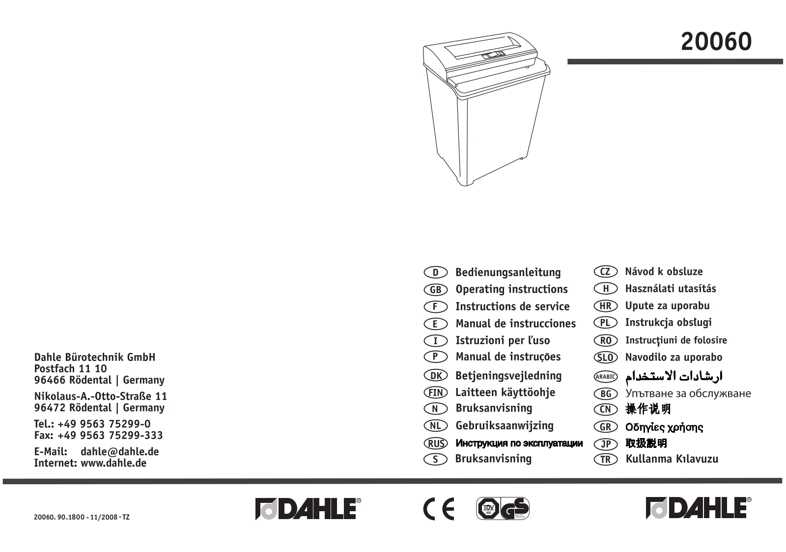 Dahle 20060 User manual