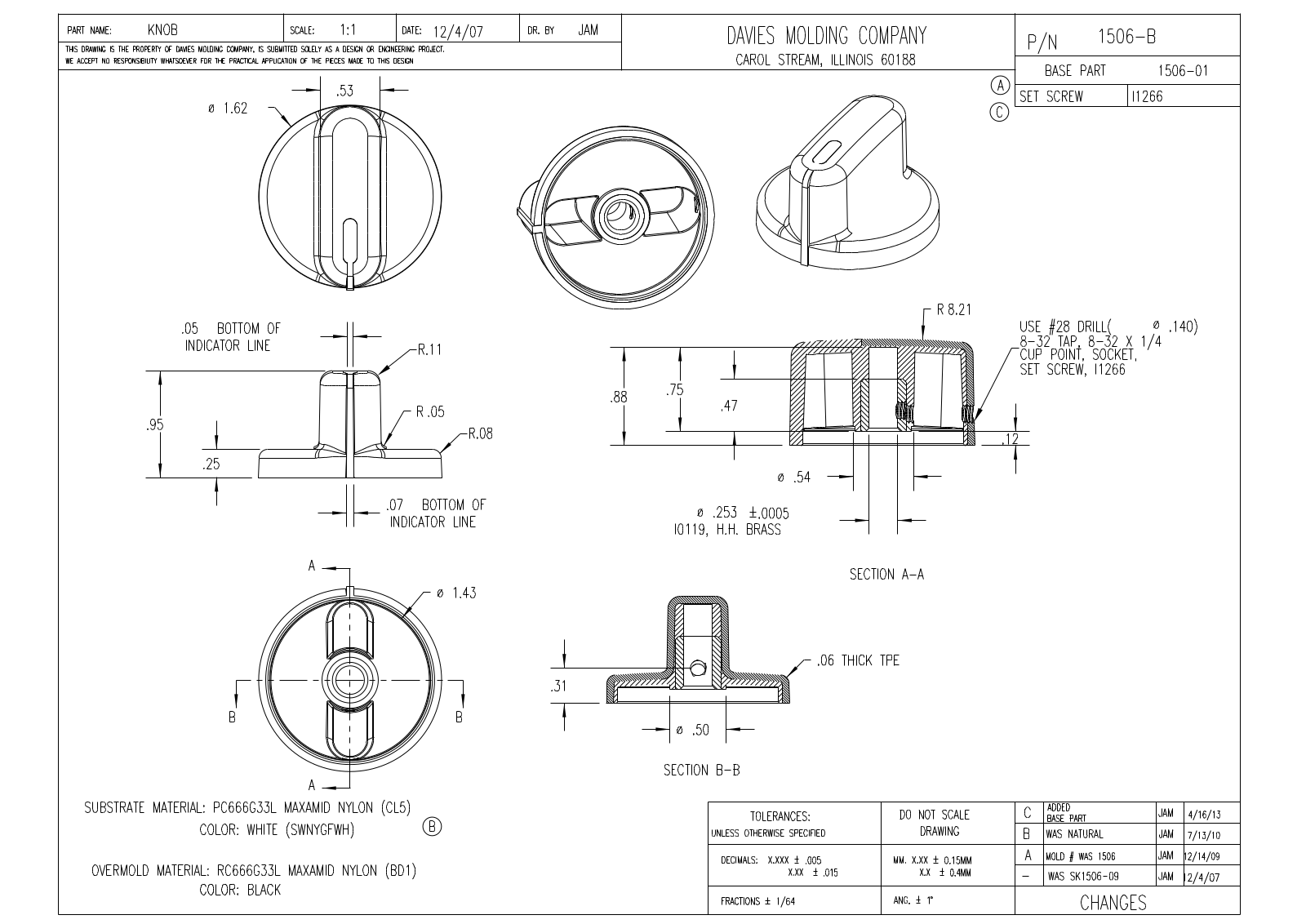 Davies Molding 1506-B Reference Drawing