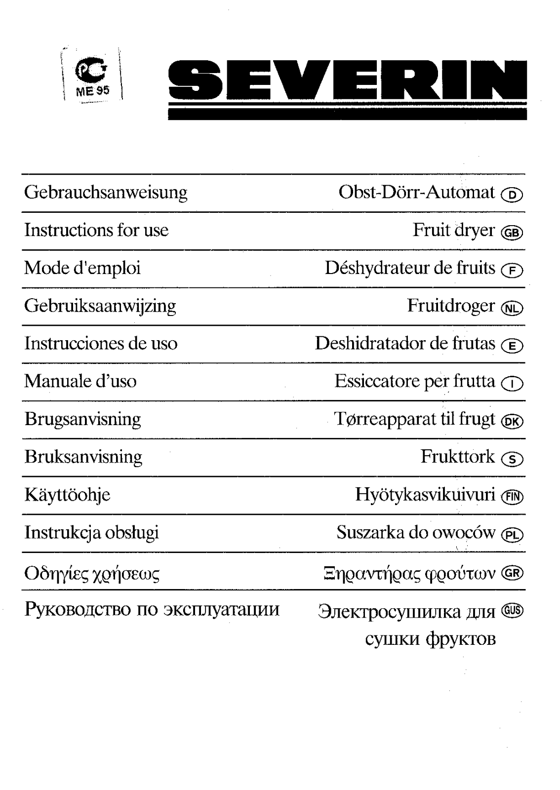 Severin OD2940 User Manual