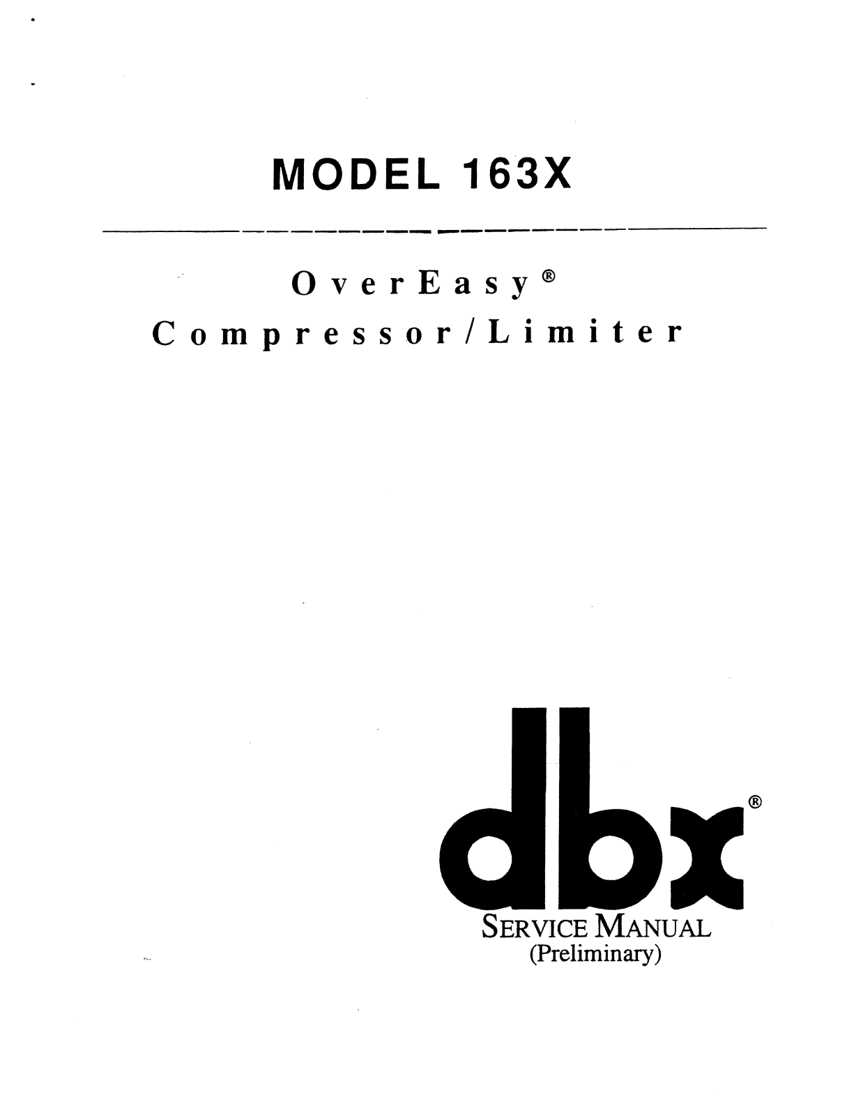 DBX 163X Owner's Manual