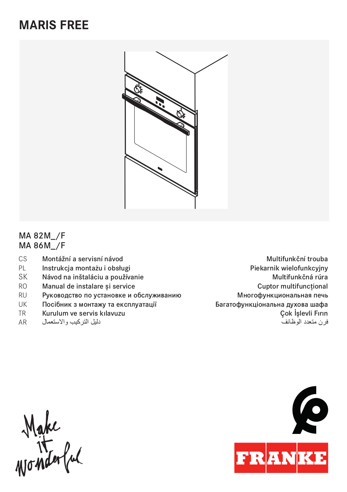 Franke MA 82 M LG/F User manual