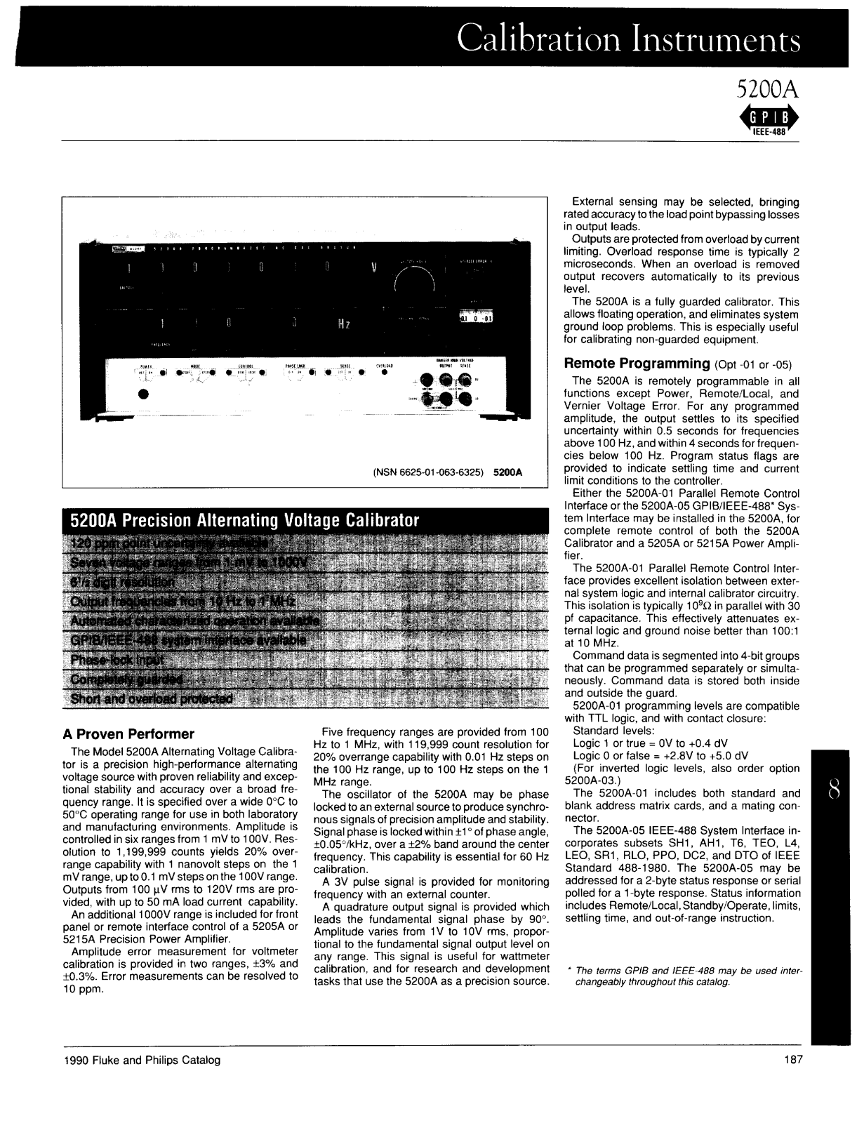 Fluke 5200A User Manual