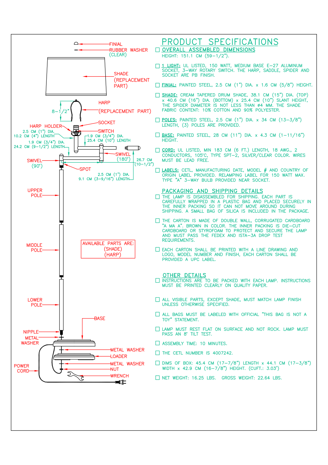 Red Barrel Studio W005486413 Specifications - ManualMachine.com