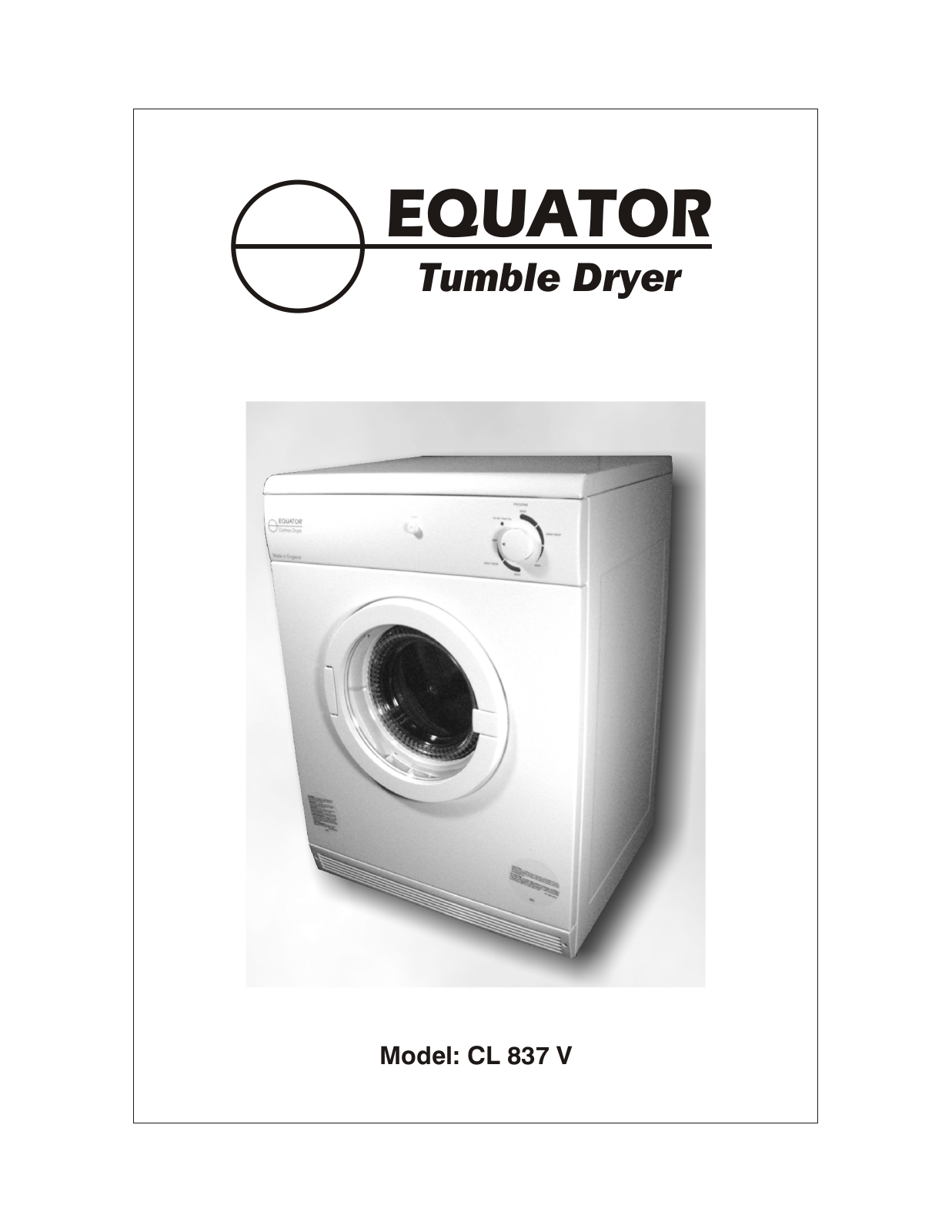 Equator CL 837 V User Manual