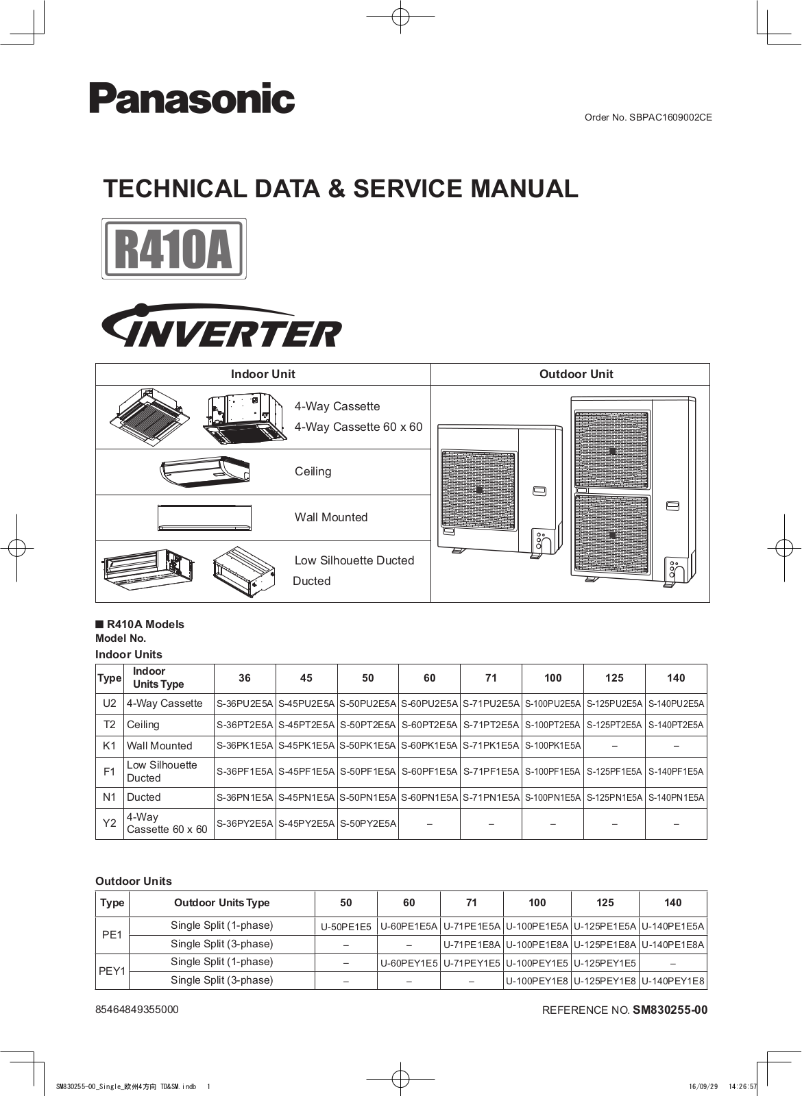 panasonic SBPAC1609002CE Datasheet - ManualMachine.com