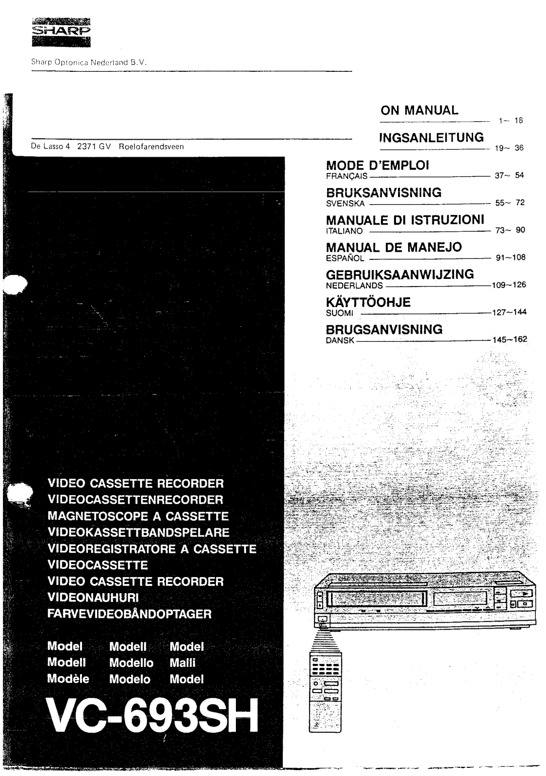 Sharp VC-693SH User Manual