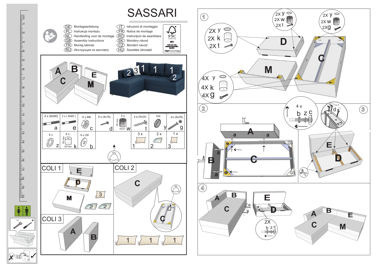 Home affaire Sassari Assembly instructions