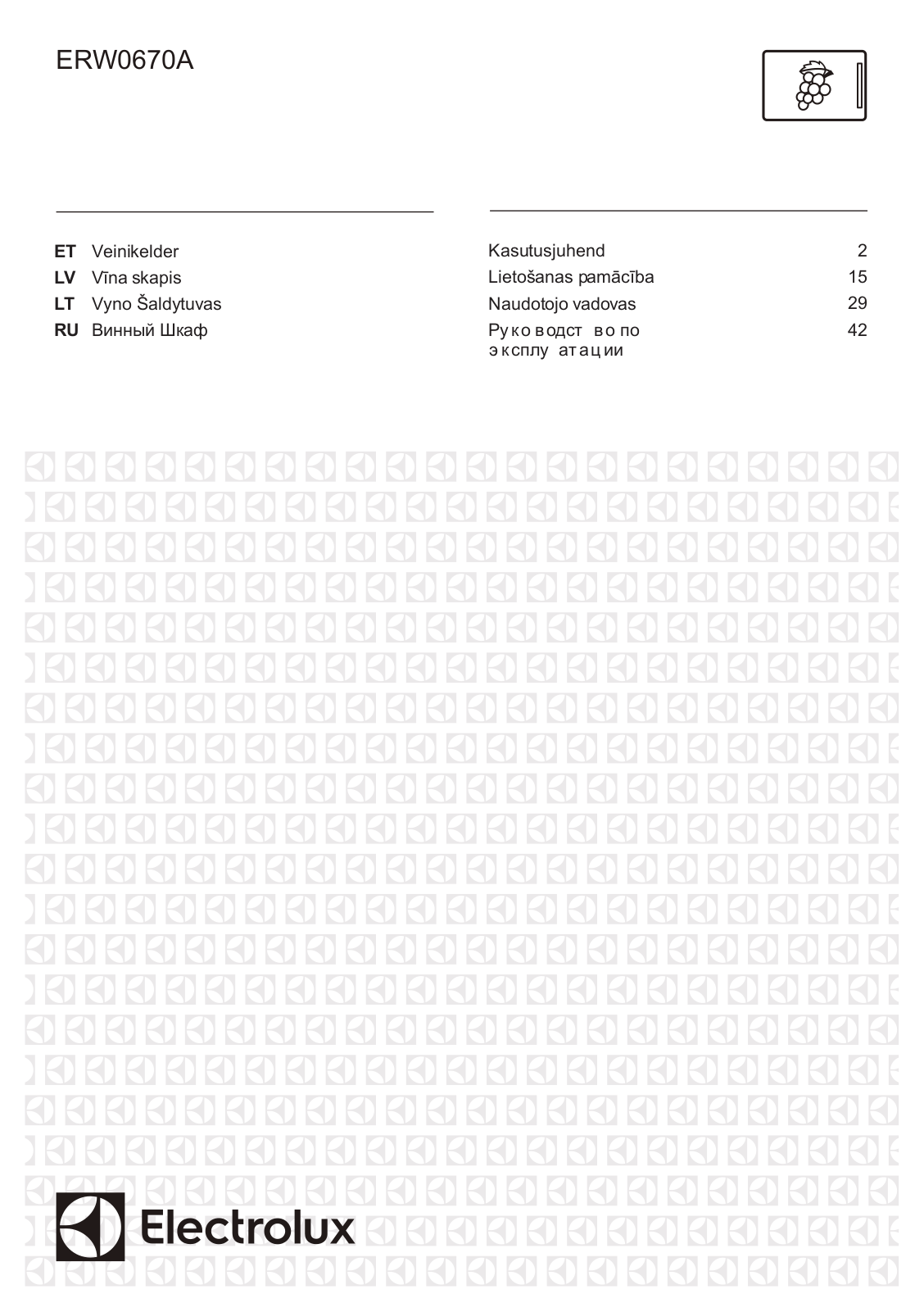 Electrolux ERW 0670 A User Manual