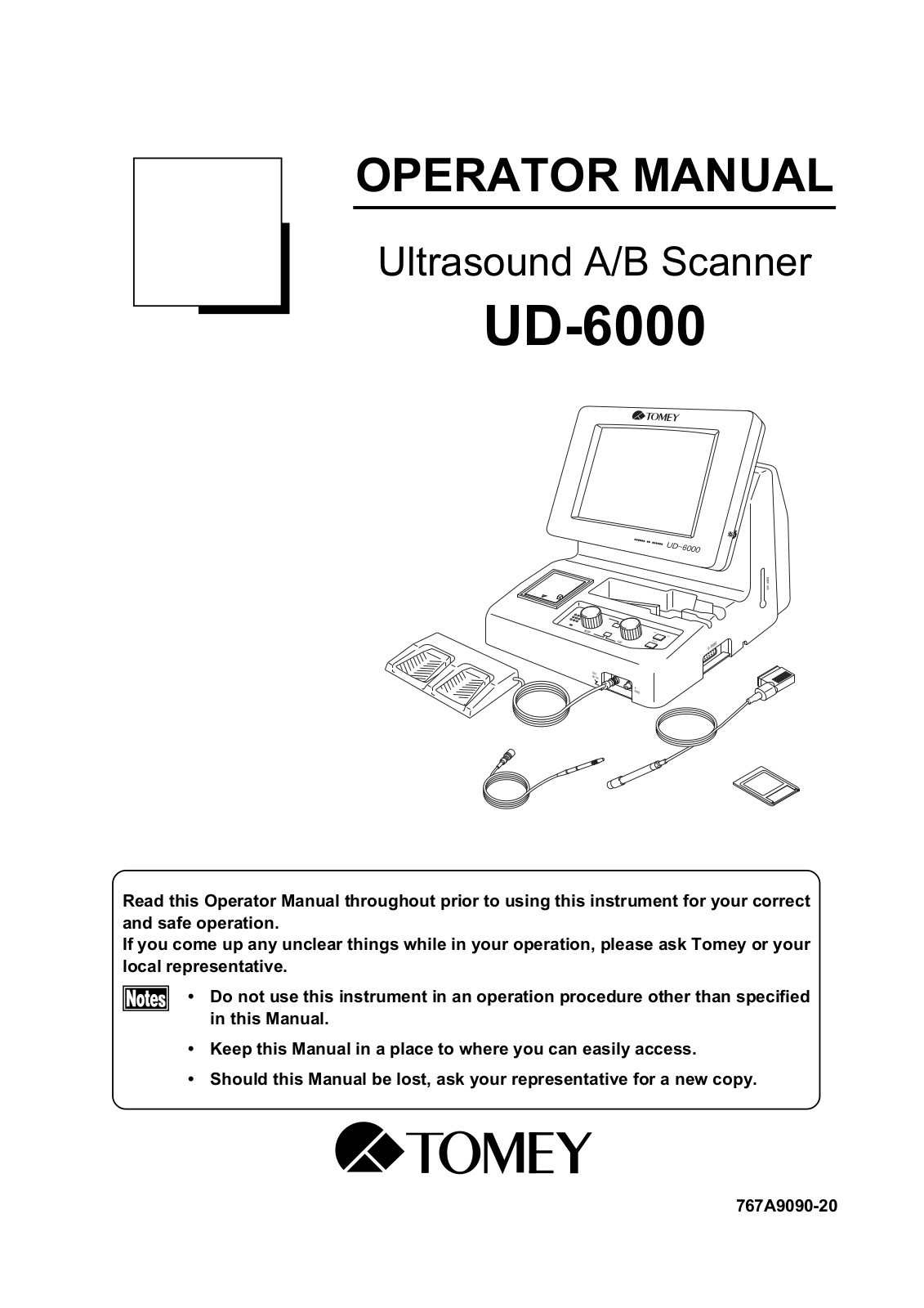 Tomey UD-6000 User manual