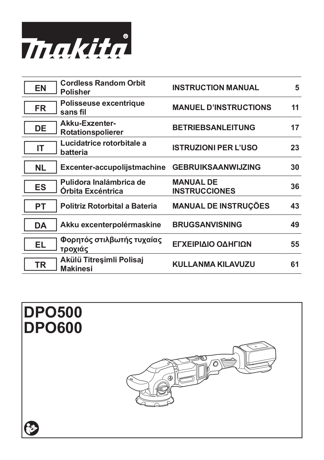 Makita DPO500Z operation manual