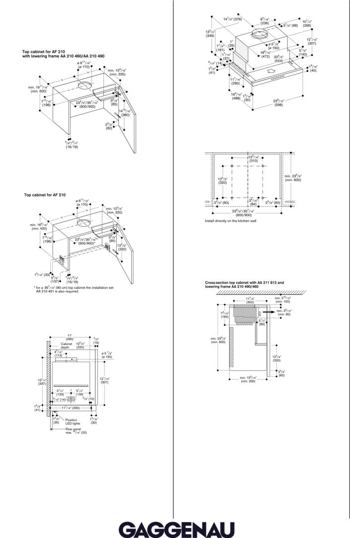Gaggenau AF210761 Specification Sheet