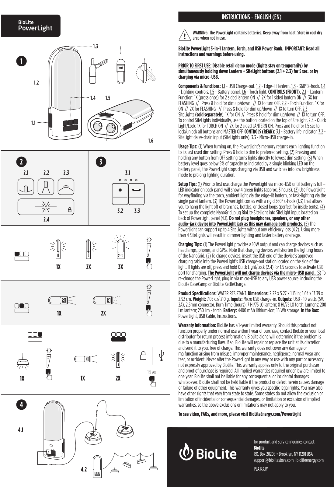 BioLite PowerLight Instructions