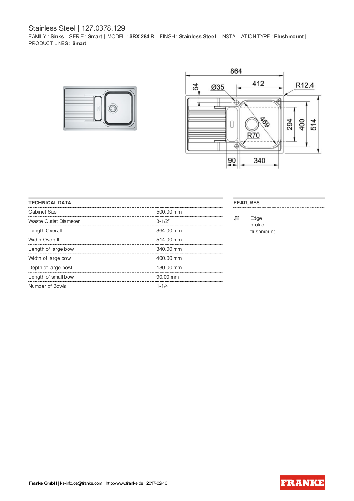 Franke 127.0378.129 Service Manual