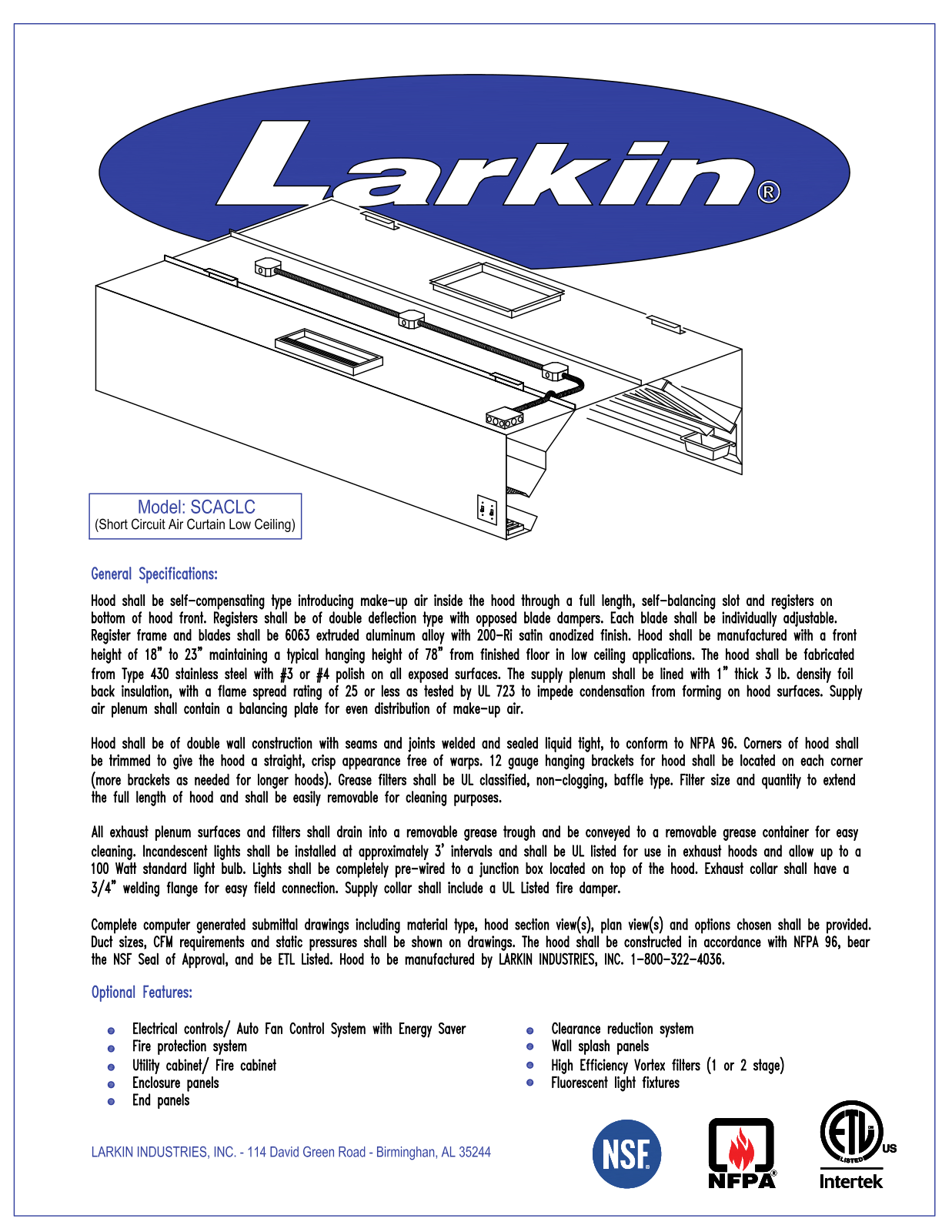 Larkin SCACLC User Manual