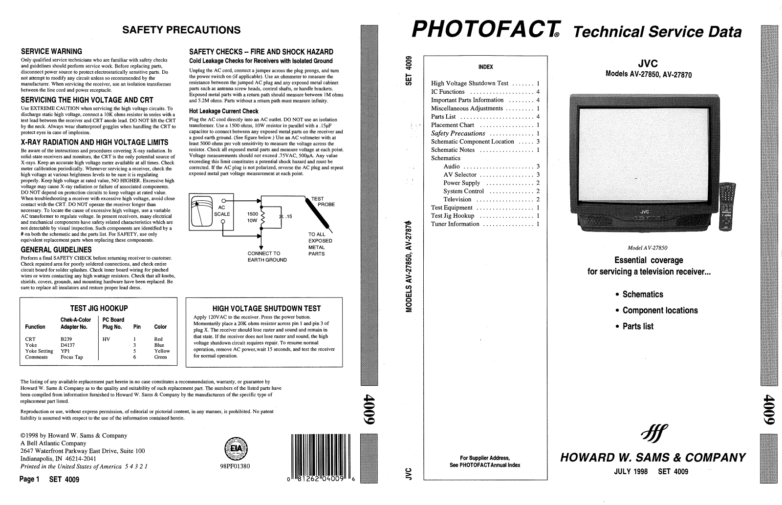 JVC AV-27850 Service Manual