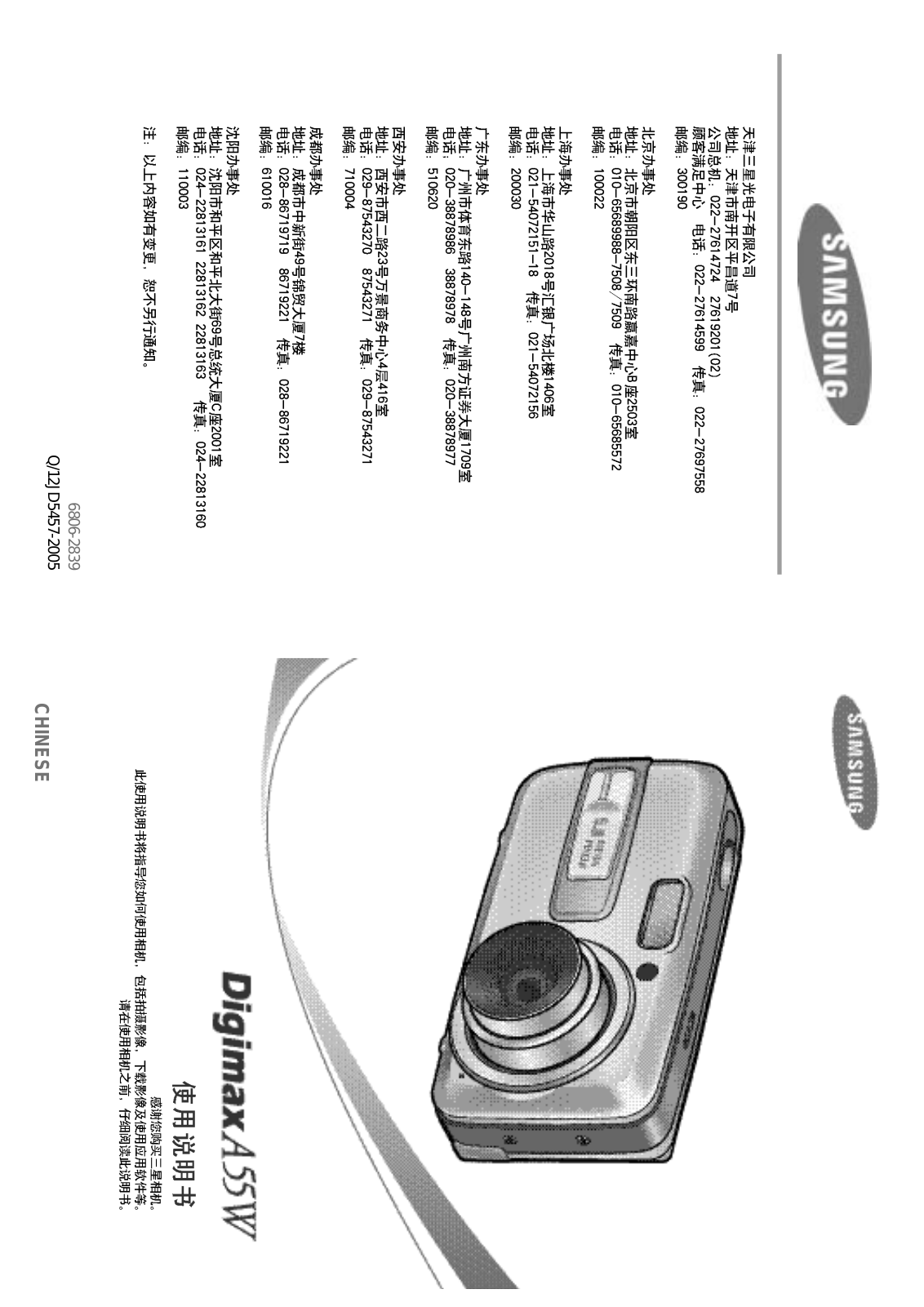 Samsung DIGIMAX A55W User Manual