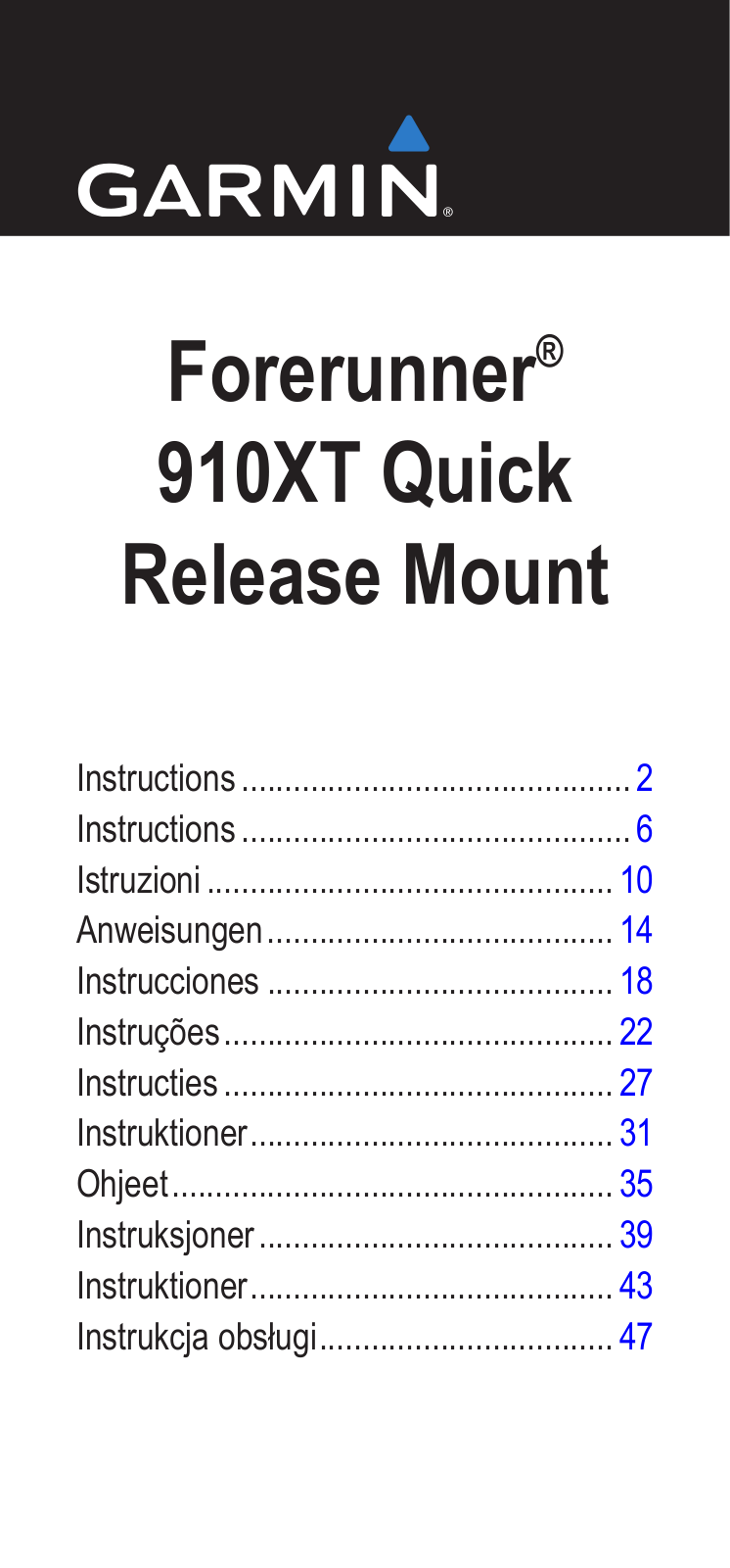 Garmin Forerunner 910 XT Instruction Manual