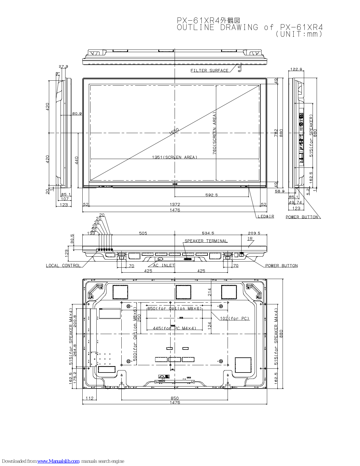 NEC PLASMASYNC 61XR4-(MM), PX-61XR4 User Manual