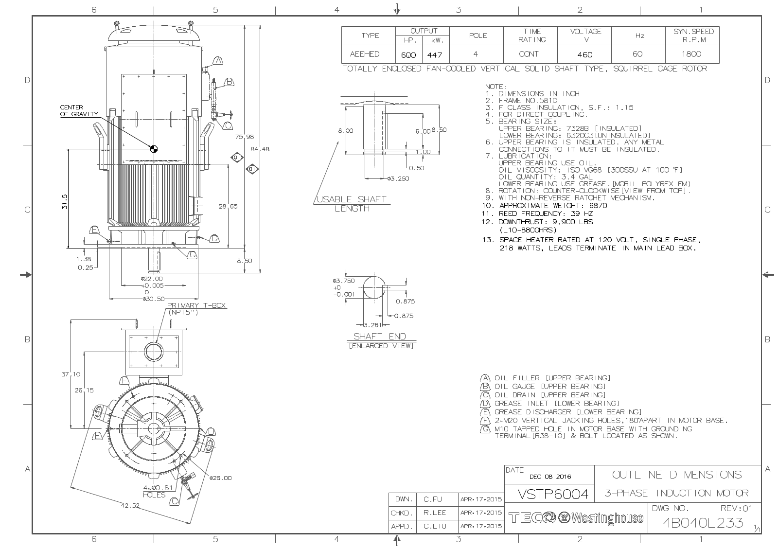 Datasheet VSTP6004 Reference Drawing (Teco) - ManualMachine.com
