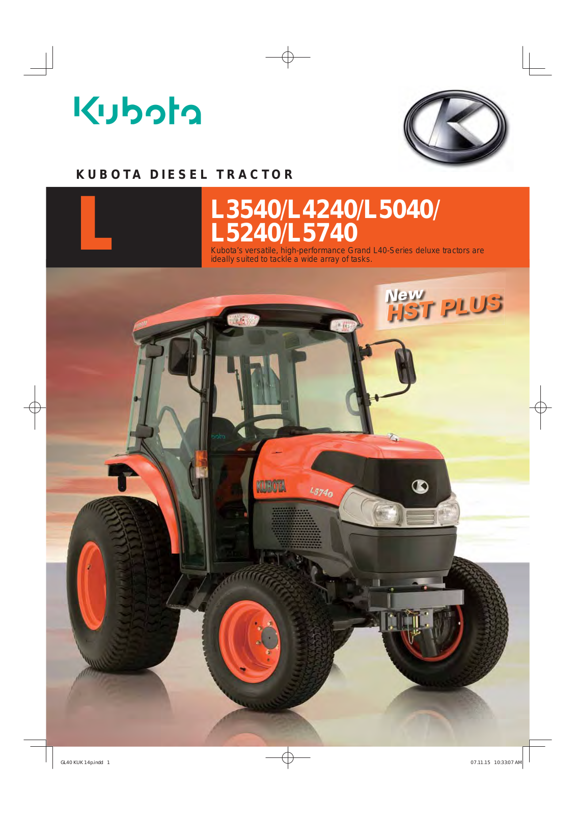 Kubota L3540, L4240, L5040, L5240, L5740 Brochure