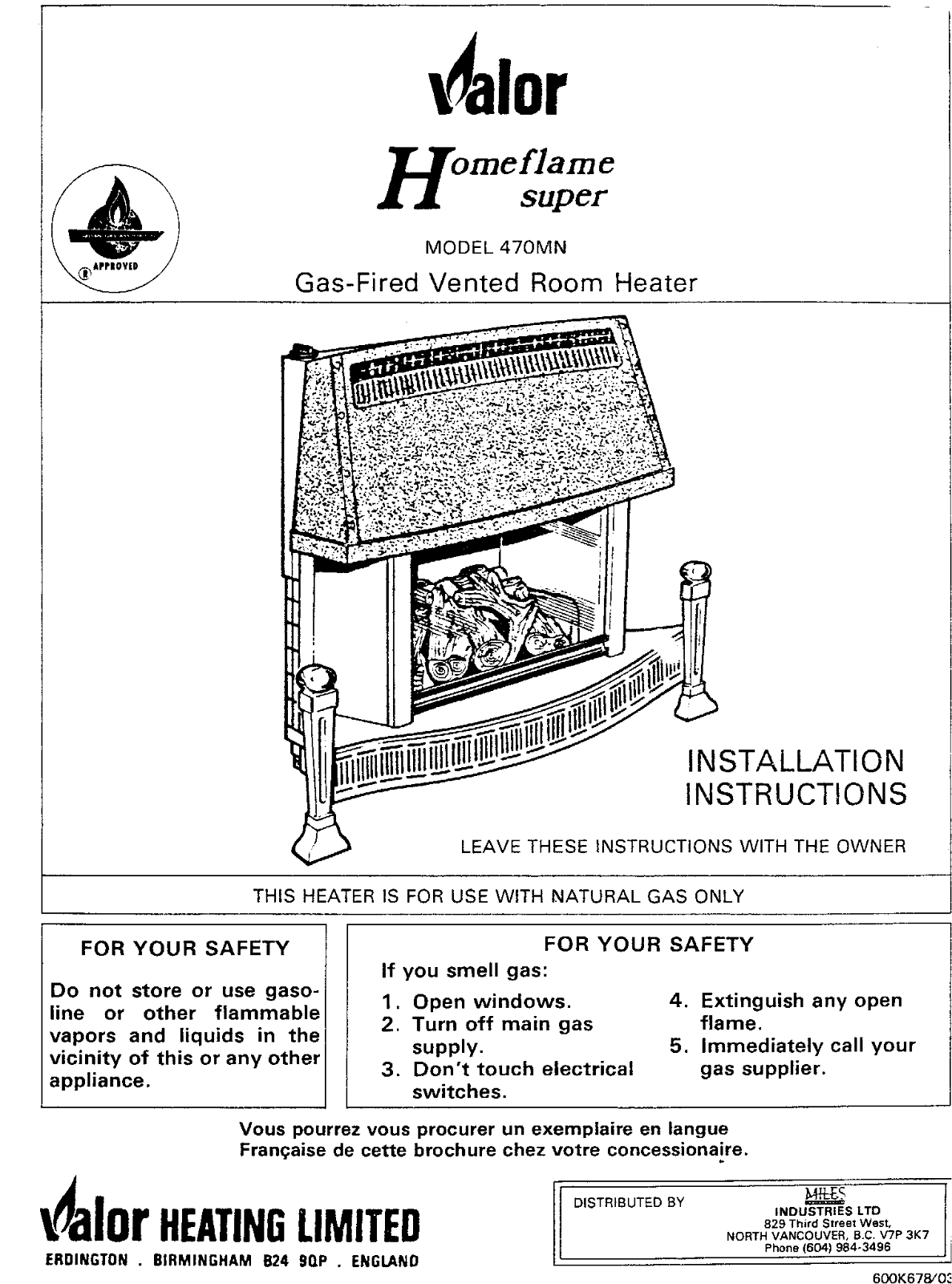 Valor 470MN User Manual