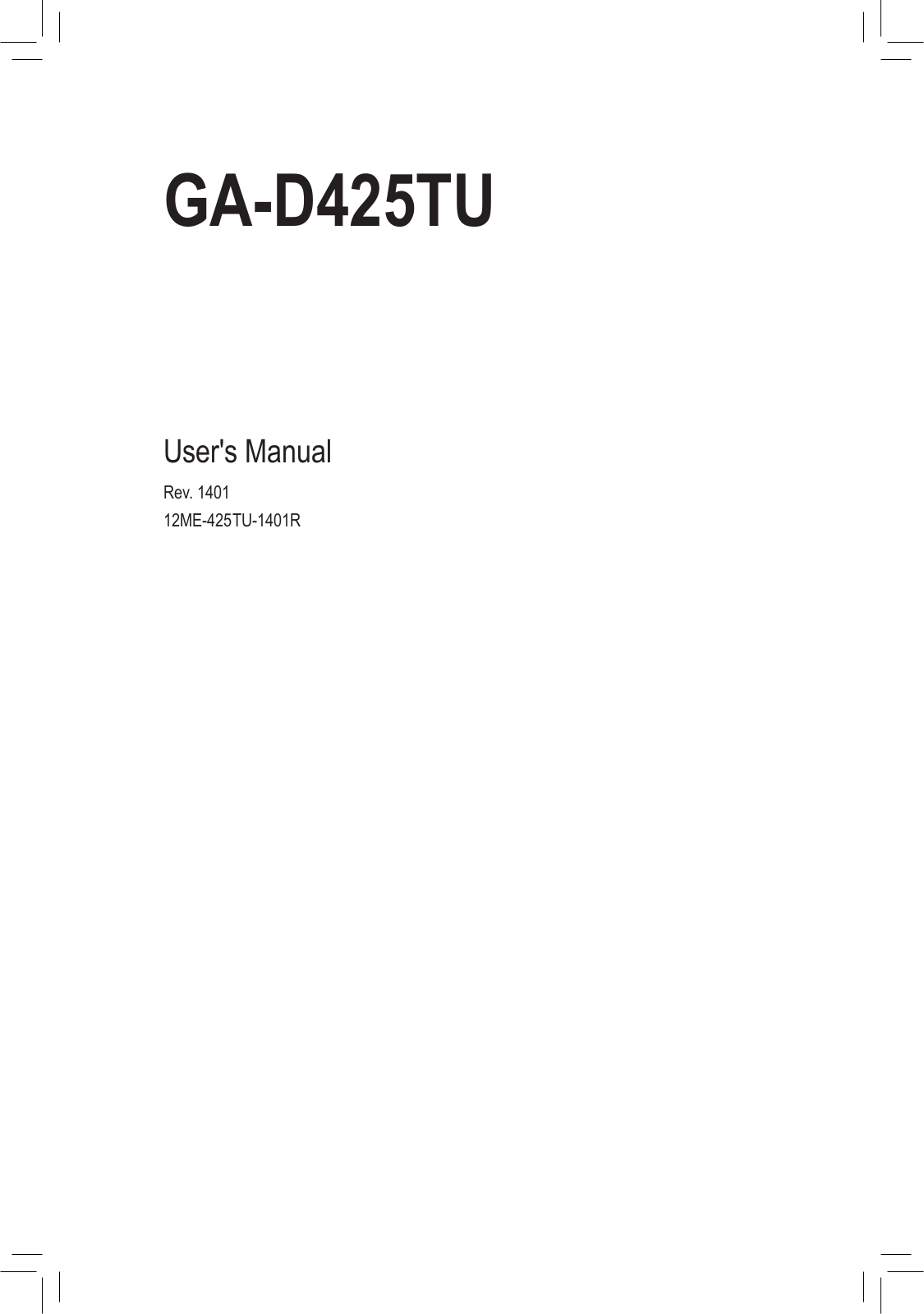 Gigabyte GA-D425TU User Manual