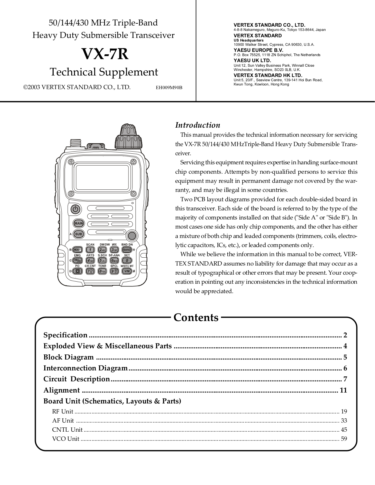 Yaesu VX-7R Service manual