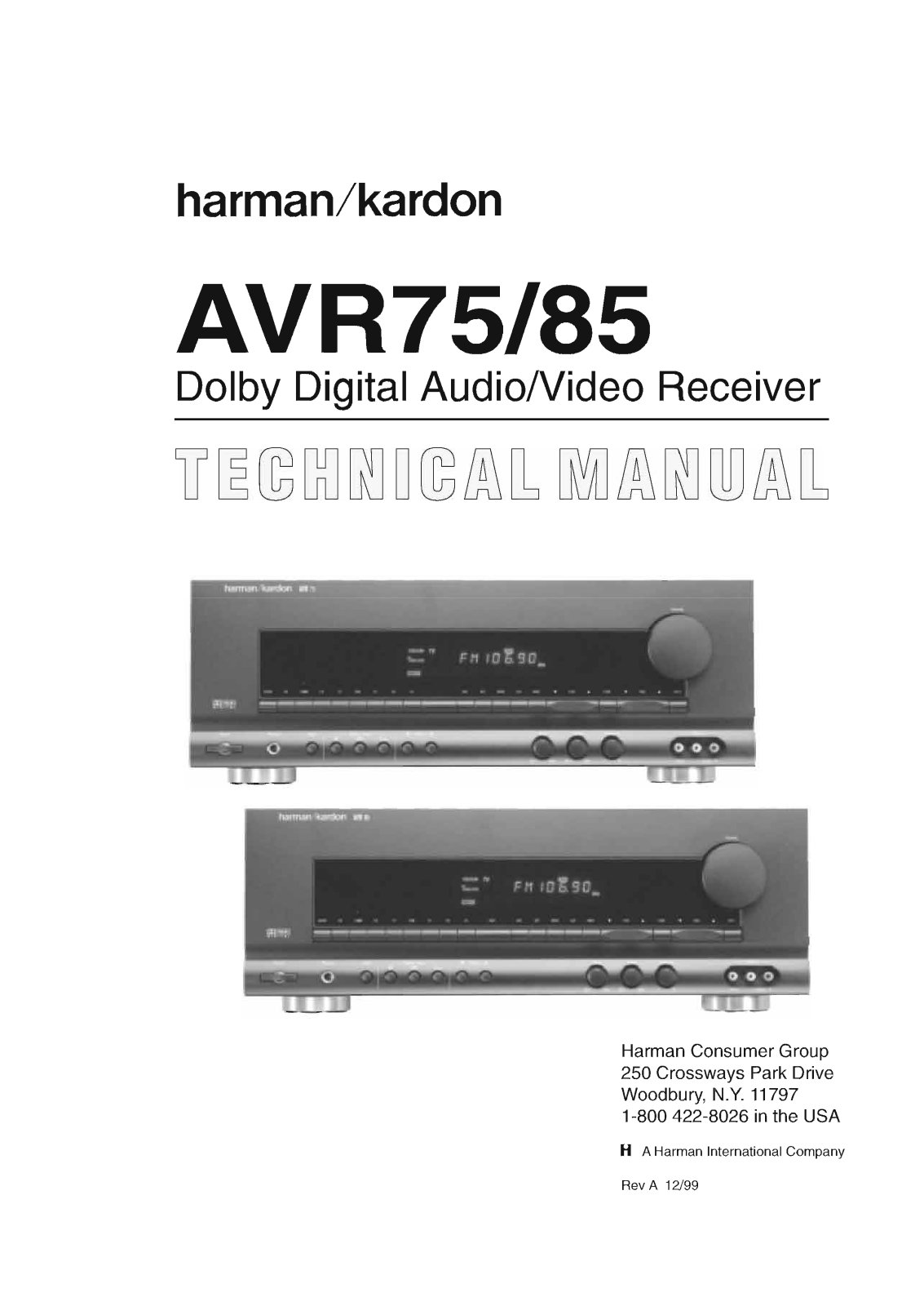 Harman Kardon AVR-75 Service Manual