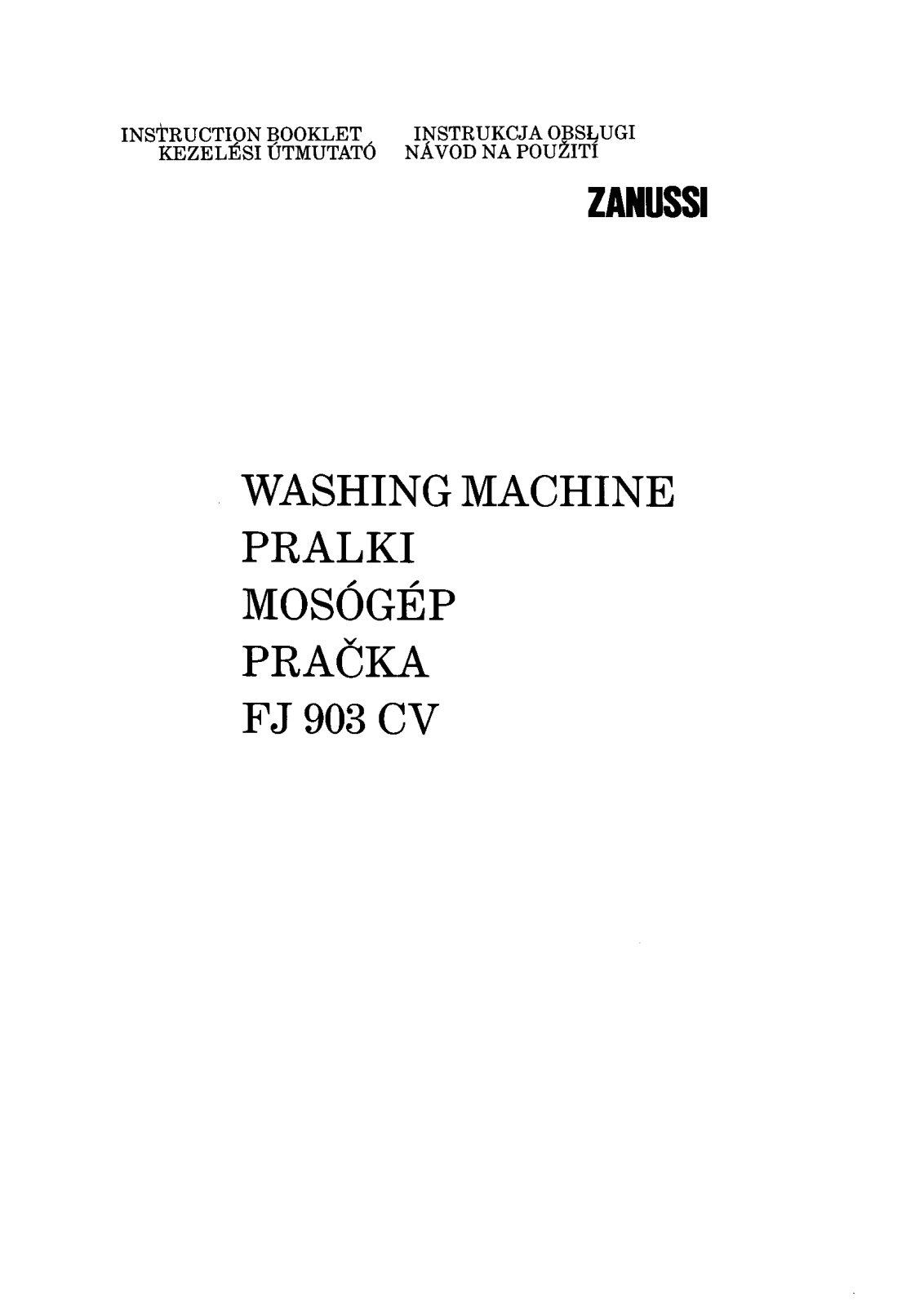 Zanussi FJ903CV User Manual